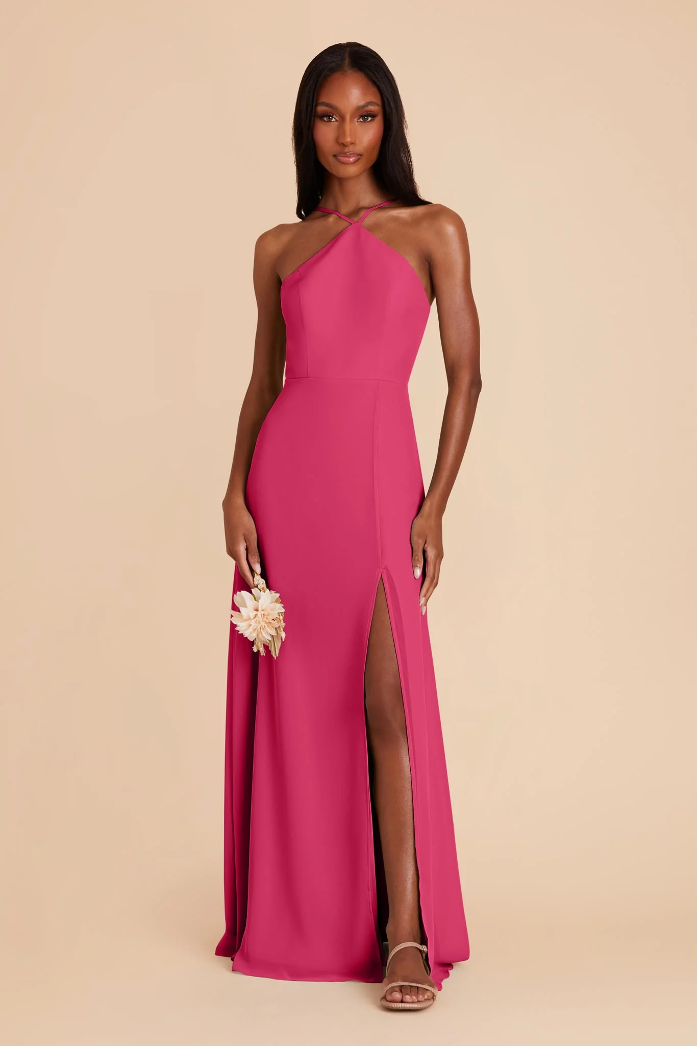 Juliet Chiffon Dress - Fuchsia