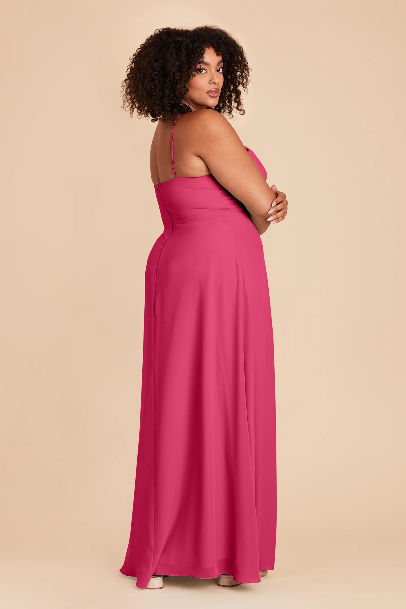 Juliet Chiffon Dress - Fuchsia - Image 6
