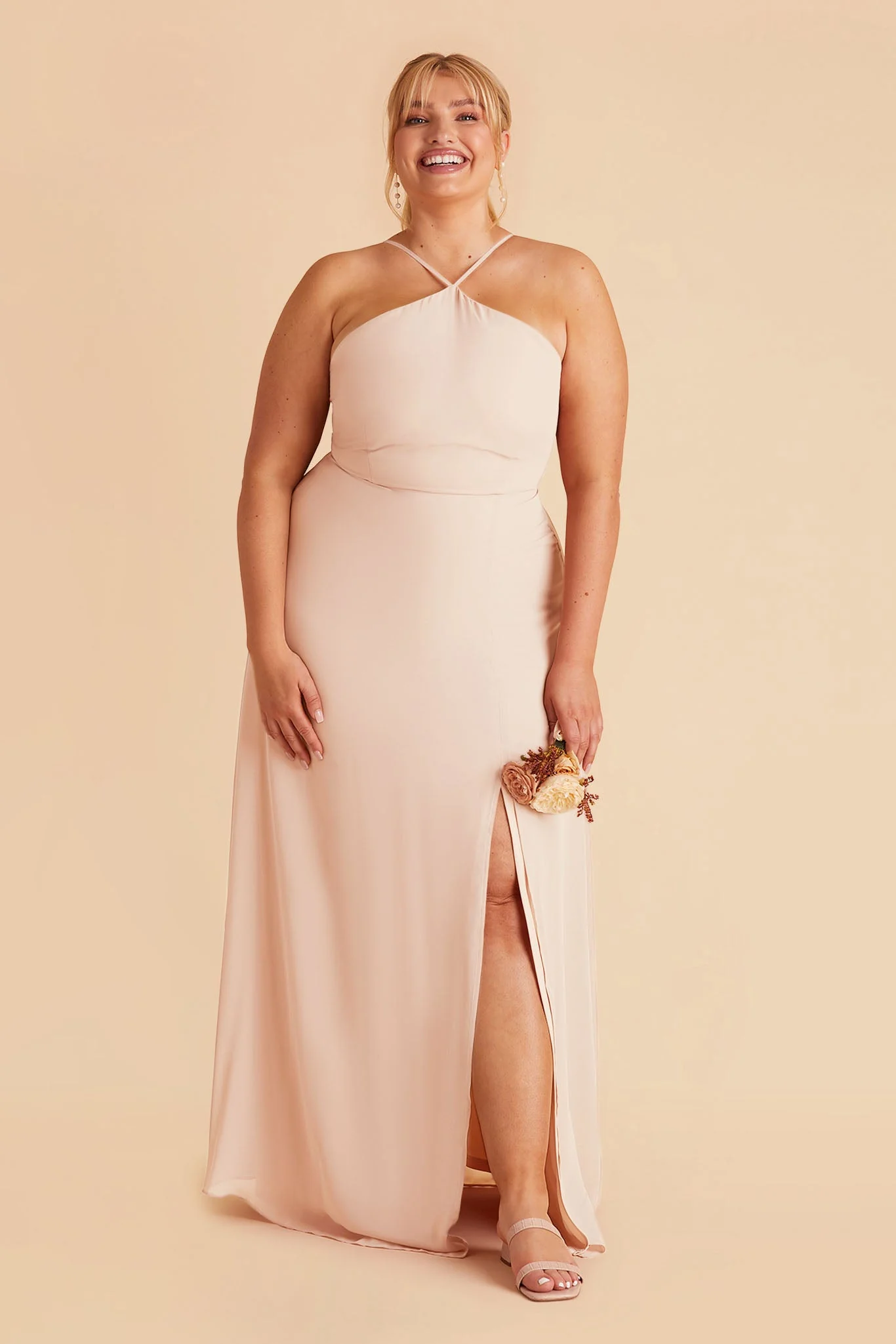 Juliet Chiffon Dress - Pale Blush - Image 7
