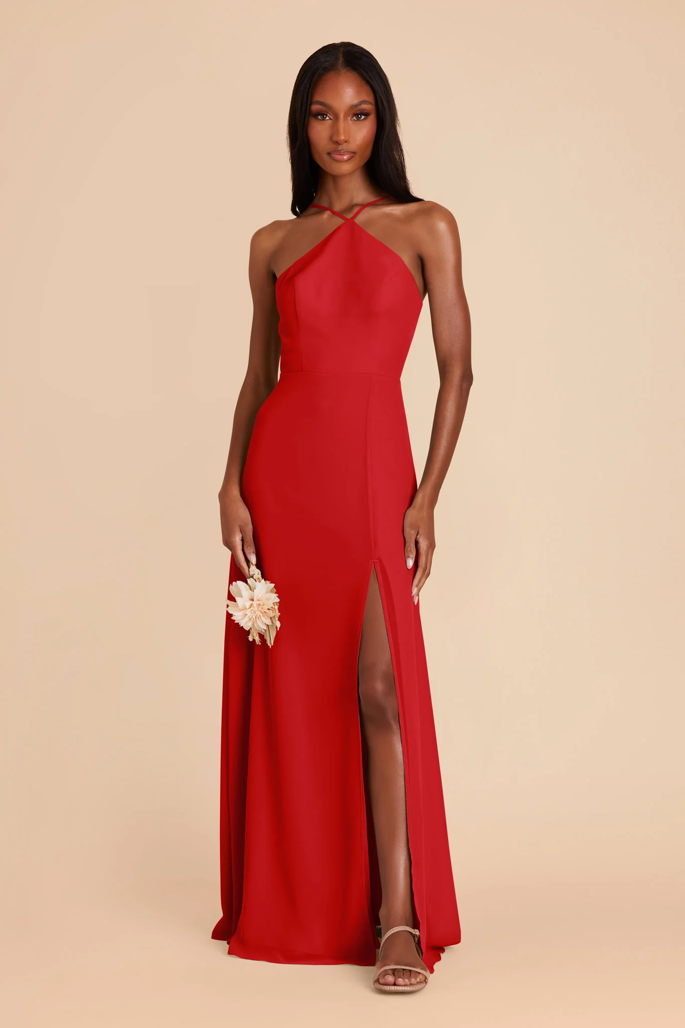 Juliet Chiffon Dress - Ruby Red