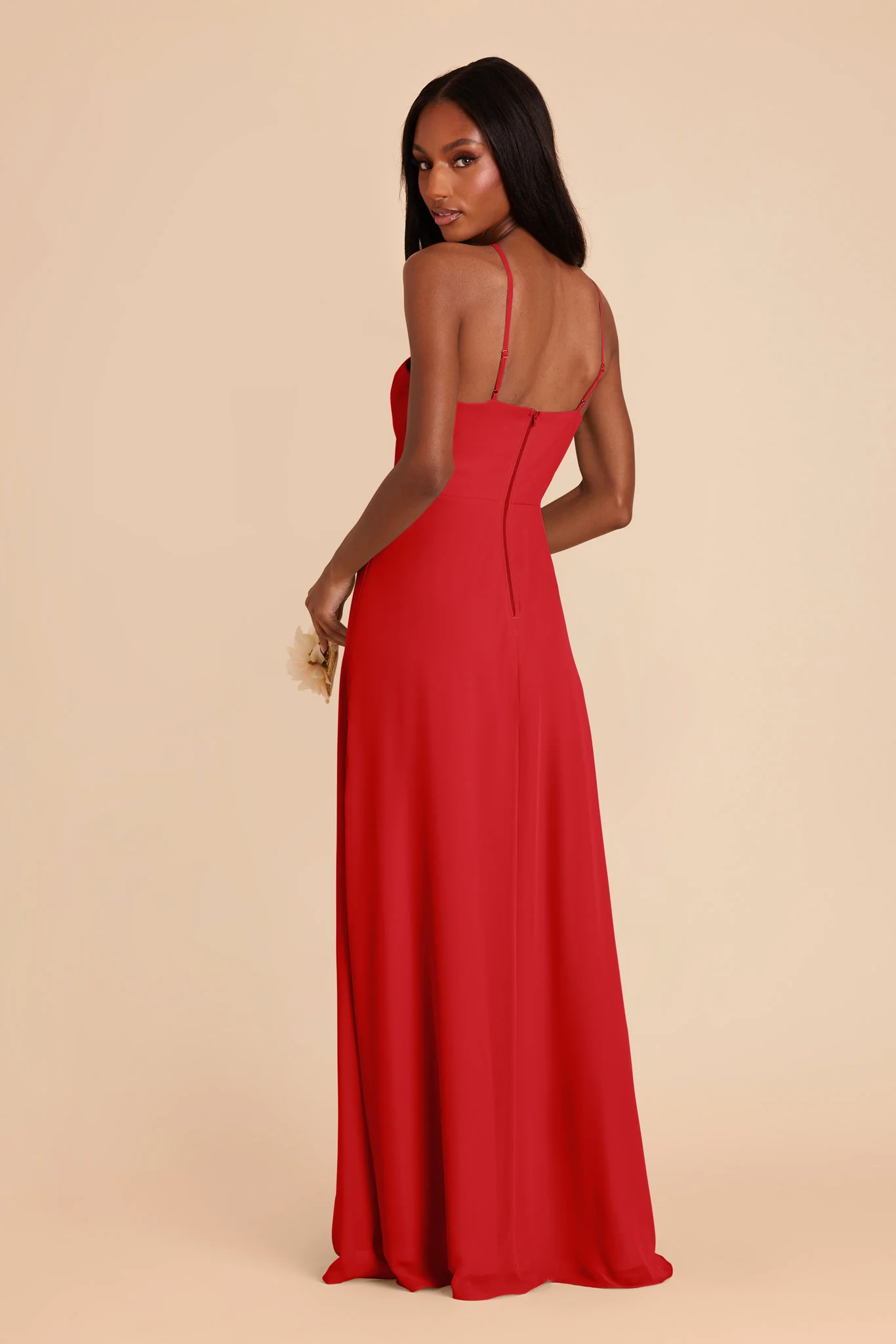 Juliet Chiffon Dress - Ruby Red - Image 4