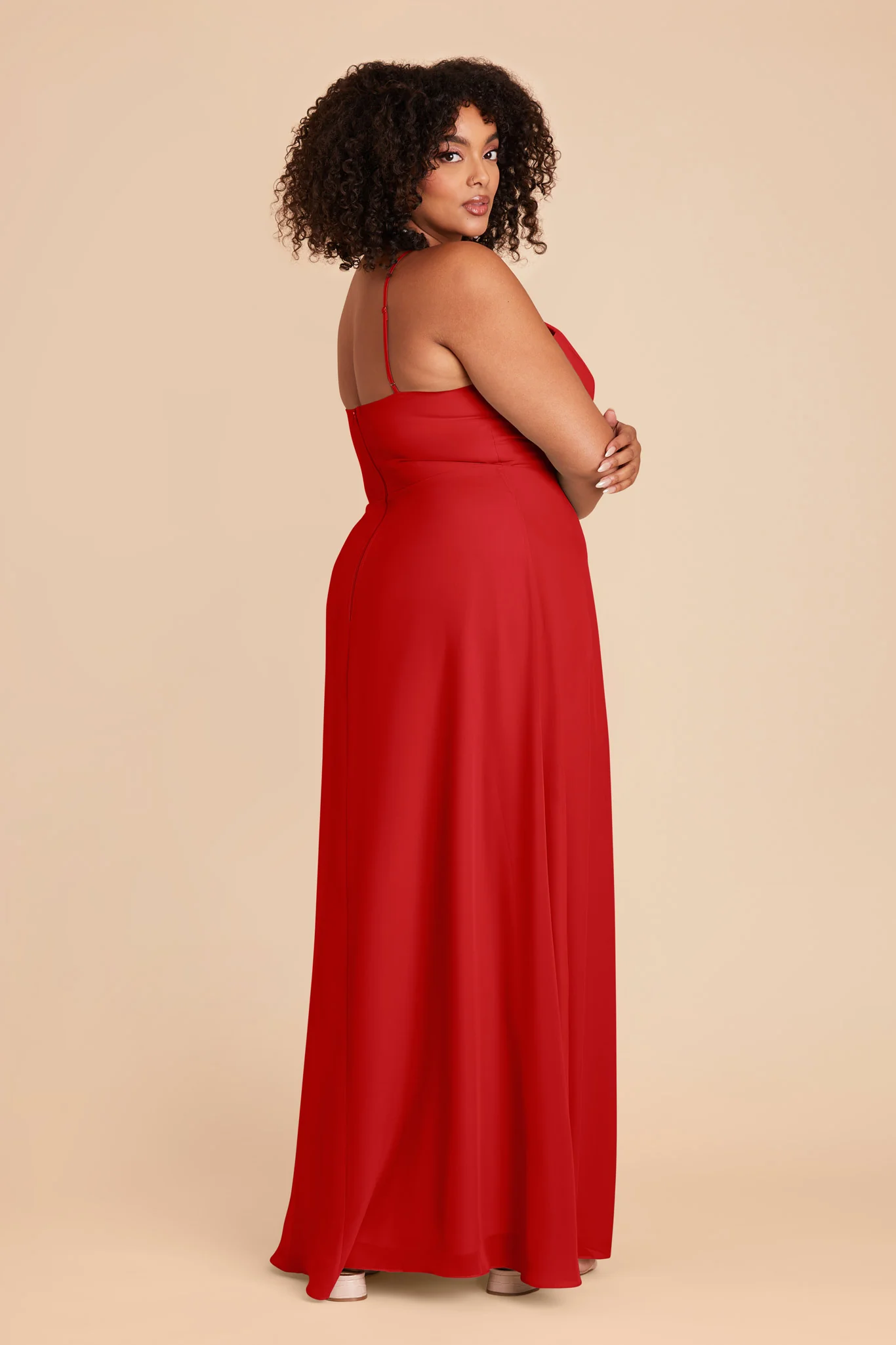 Juliet Chiffon Dress - Ruby Red - Image 5