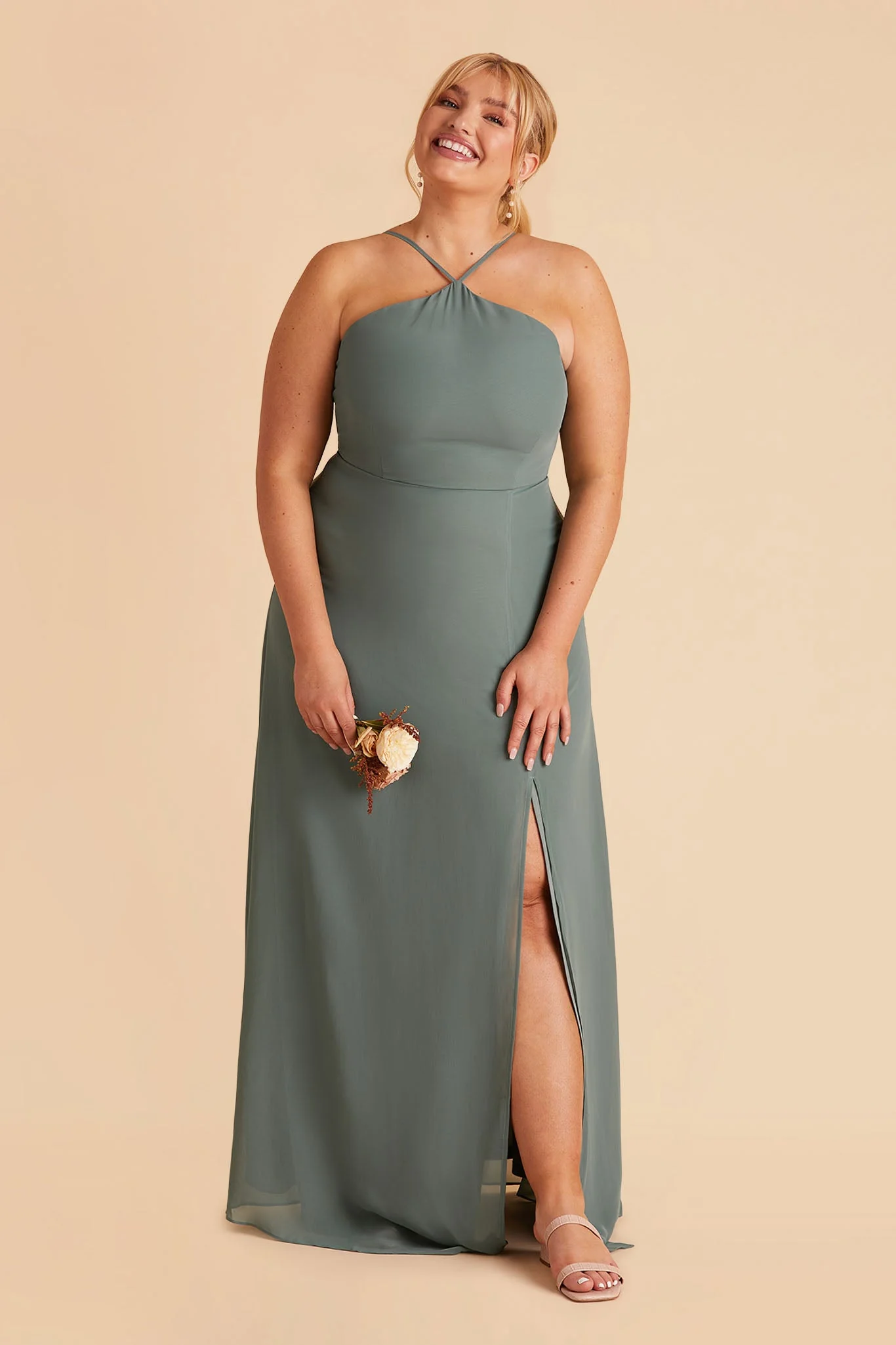 Juliet Chiffon Dress - Sea Glass - Image 9