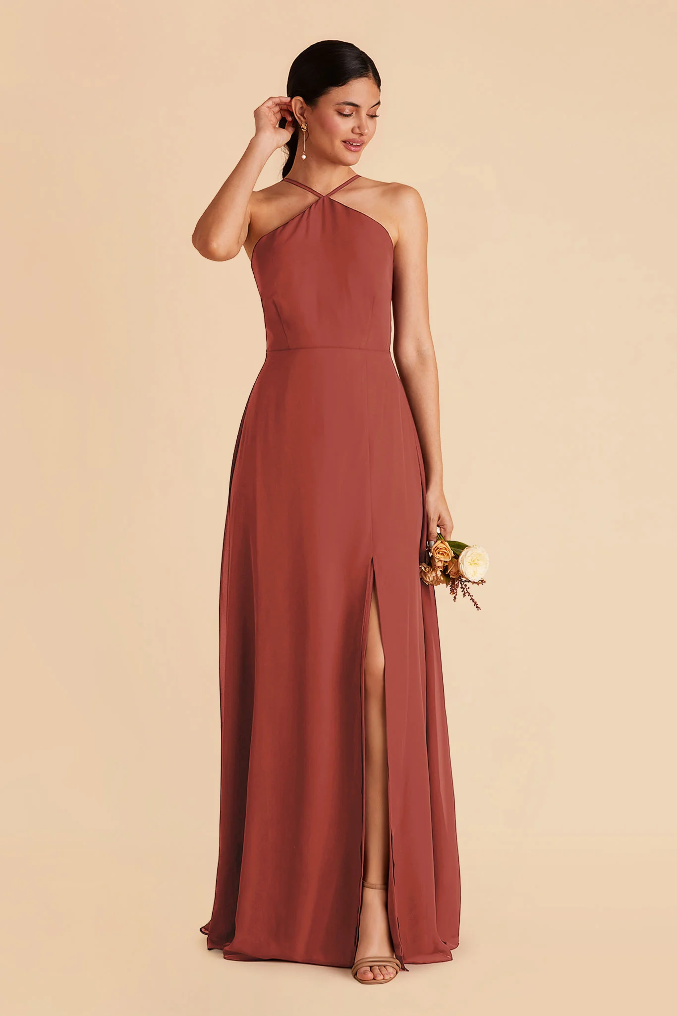 Juliet Chiffon Dress - Spice - Image 3