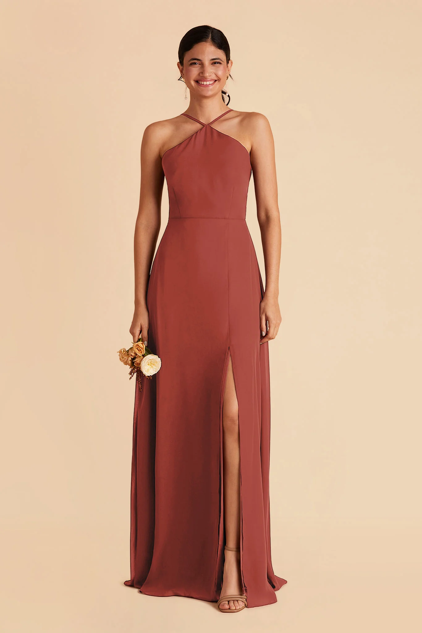 Juliet Chiffon Dress - Spice - Image 4