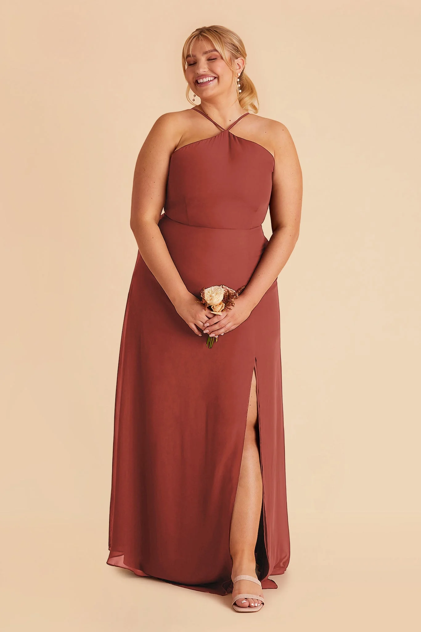 Juliet Chiffon Dress - Spice - Image 6