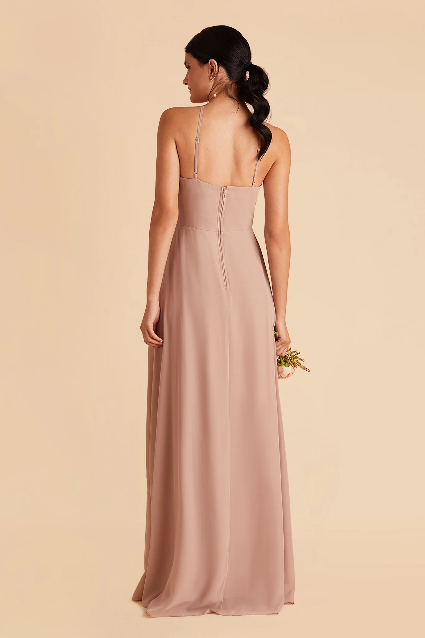 Juliet Chiffon Dress - Taupe - Image 5