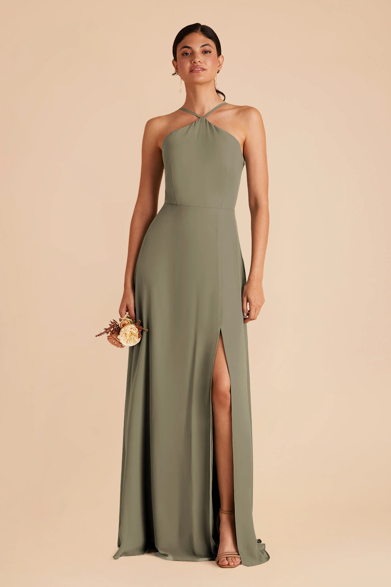 Juliet Chiffon Dress - Thyme