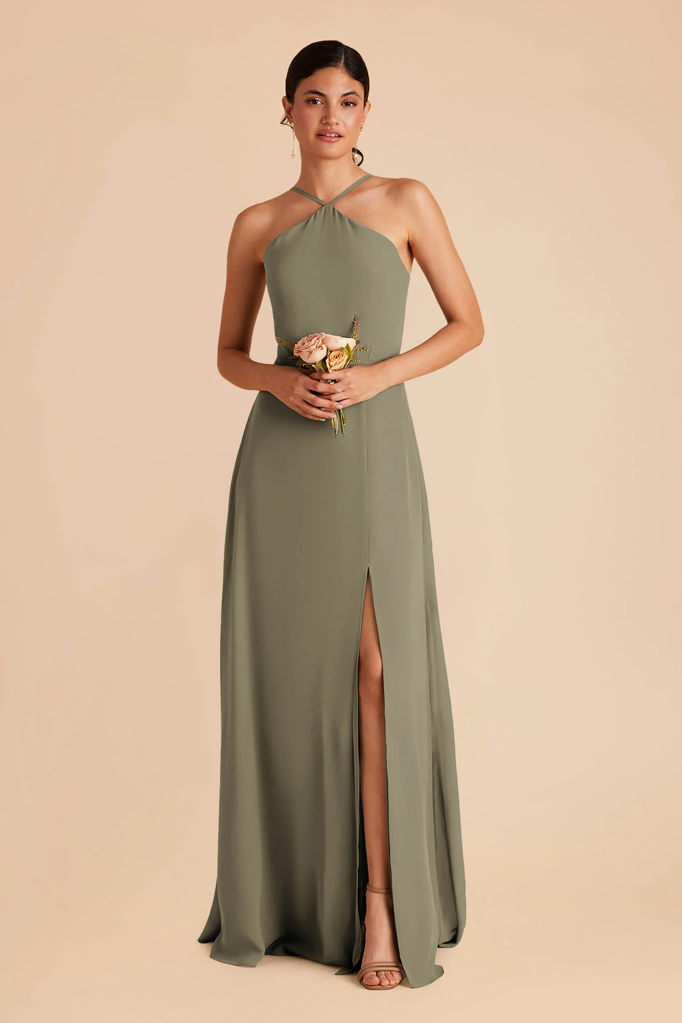 Juliet Chiffon Dress - Thyme - Image 2