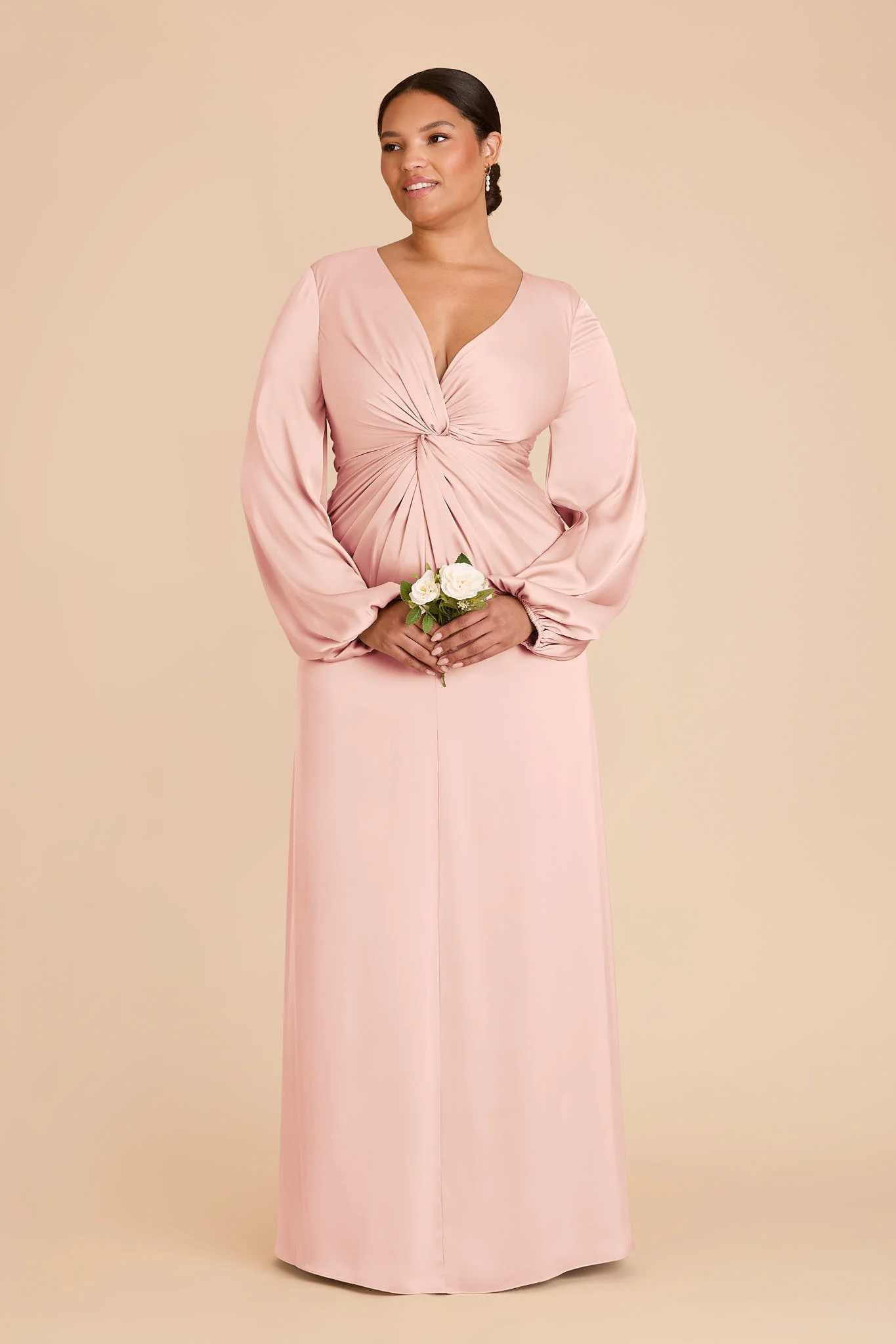 Juniper Matte Satin Dress - Blush Pink - Image 6