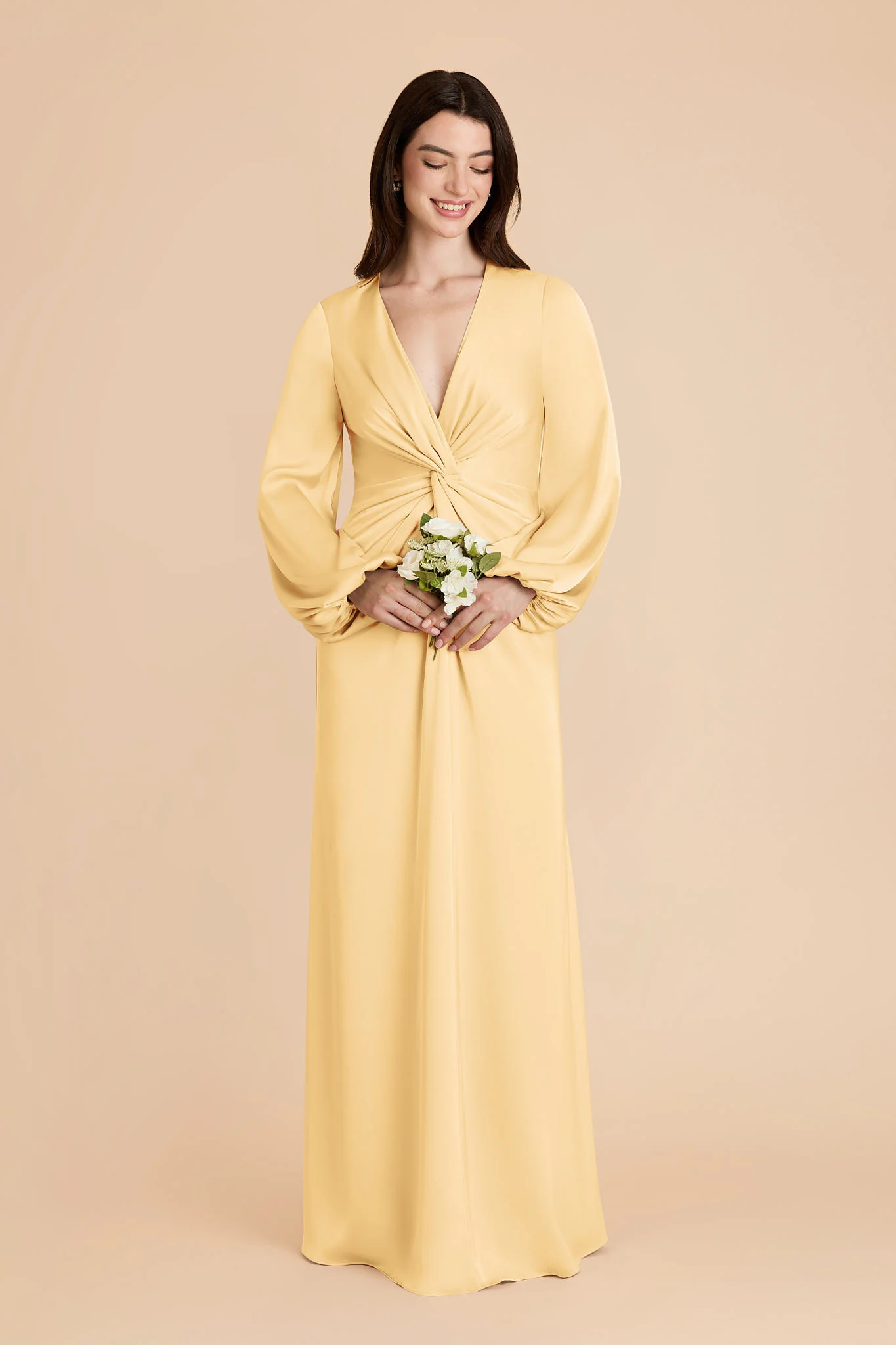 Juniper Matte Satin Dress - Butter - Image 3