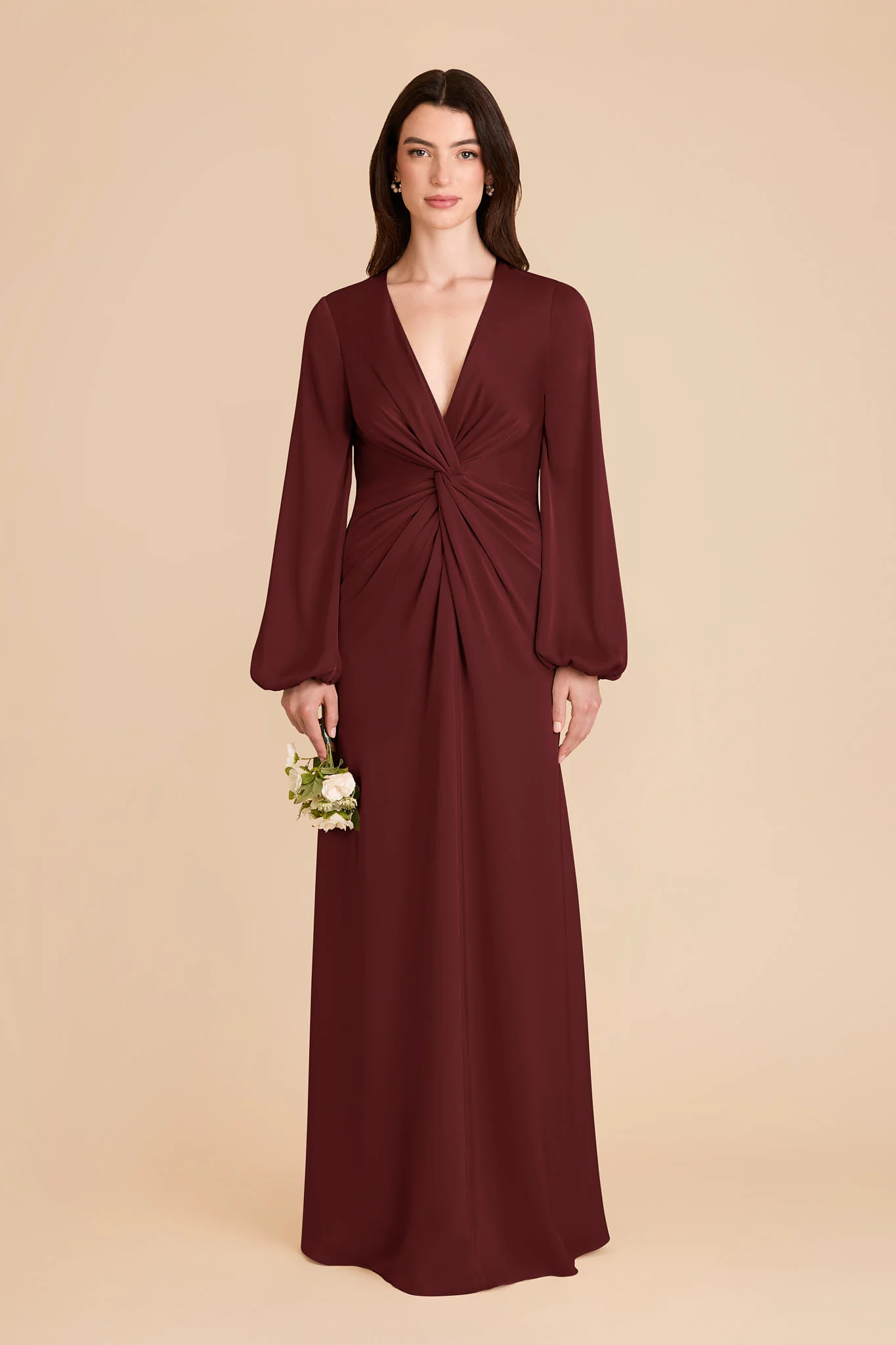 Juniper Matte Satin Dress - Cabernet