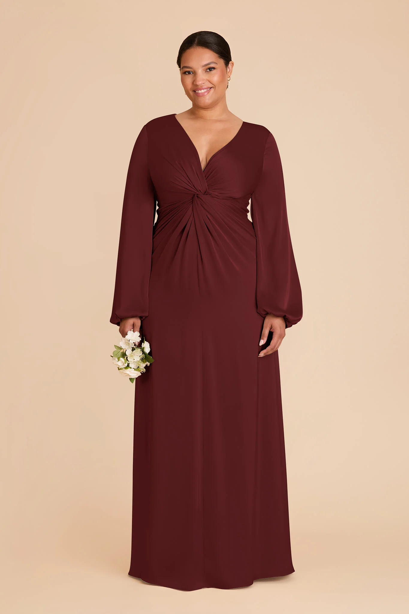Juniper Matte Satin Dress - Cabernet - Image 2