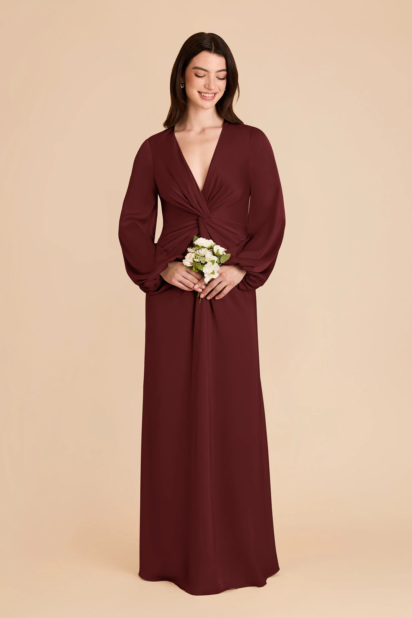 Juniper Matte Satin Dress - Cabernet - Image 3