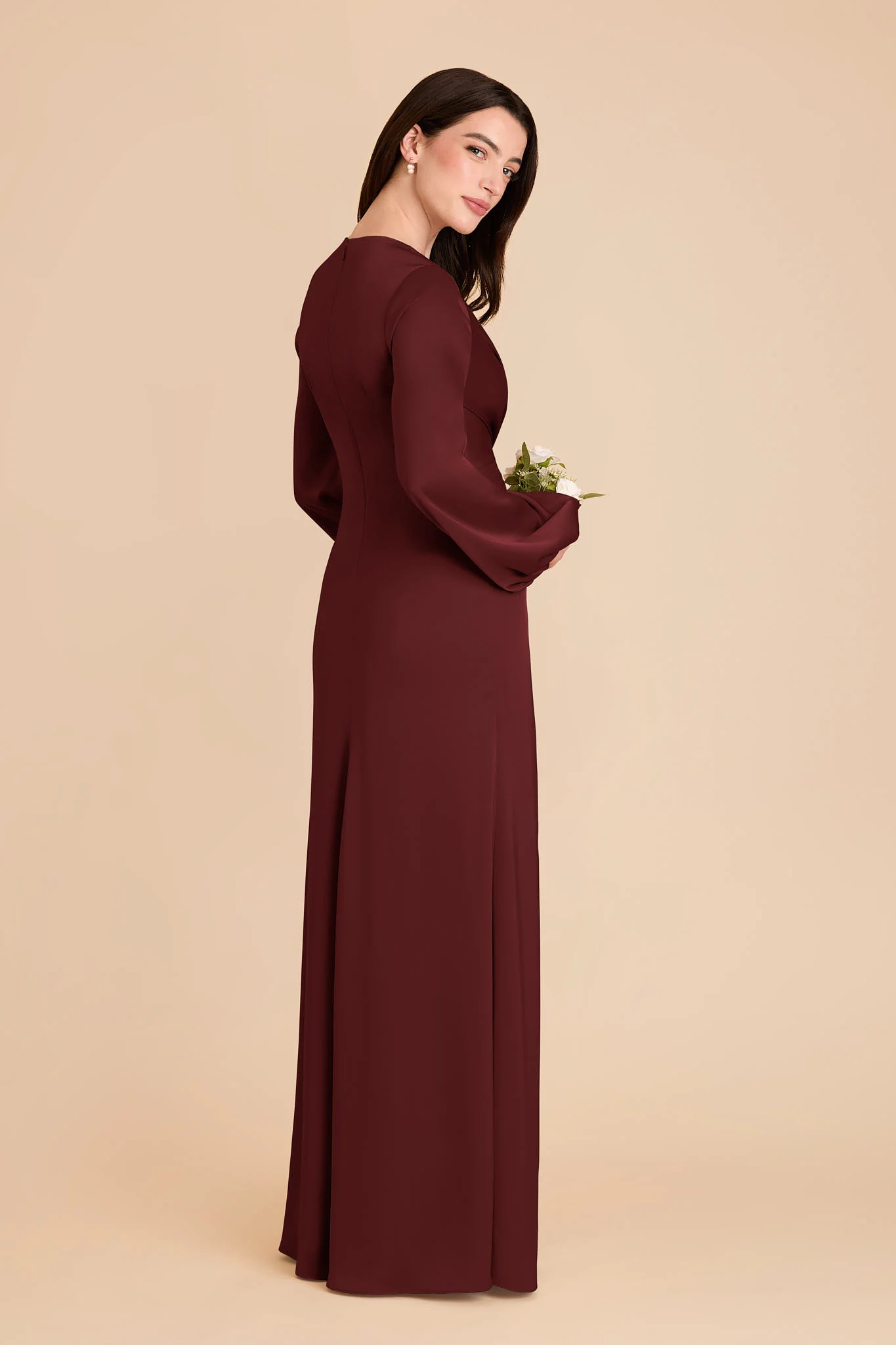 Juniper Matte Satin Dress - Cabernet - Image 4