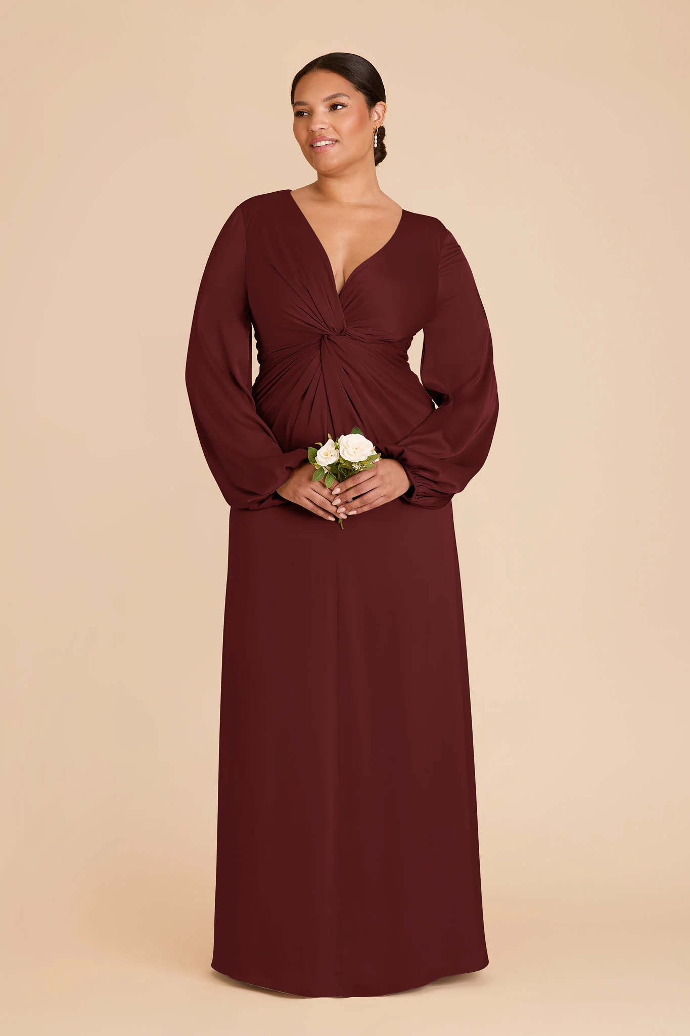Juniper Matte Satin Dress - Cabernet - Image 6