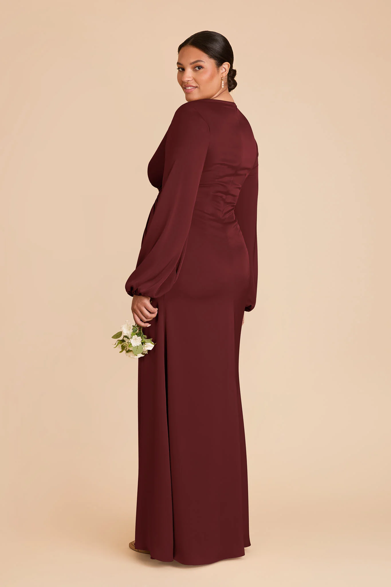 Juniper Matte Satin Dress - Cabernet - Image 7
