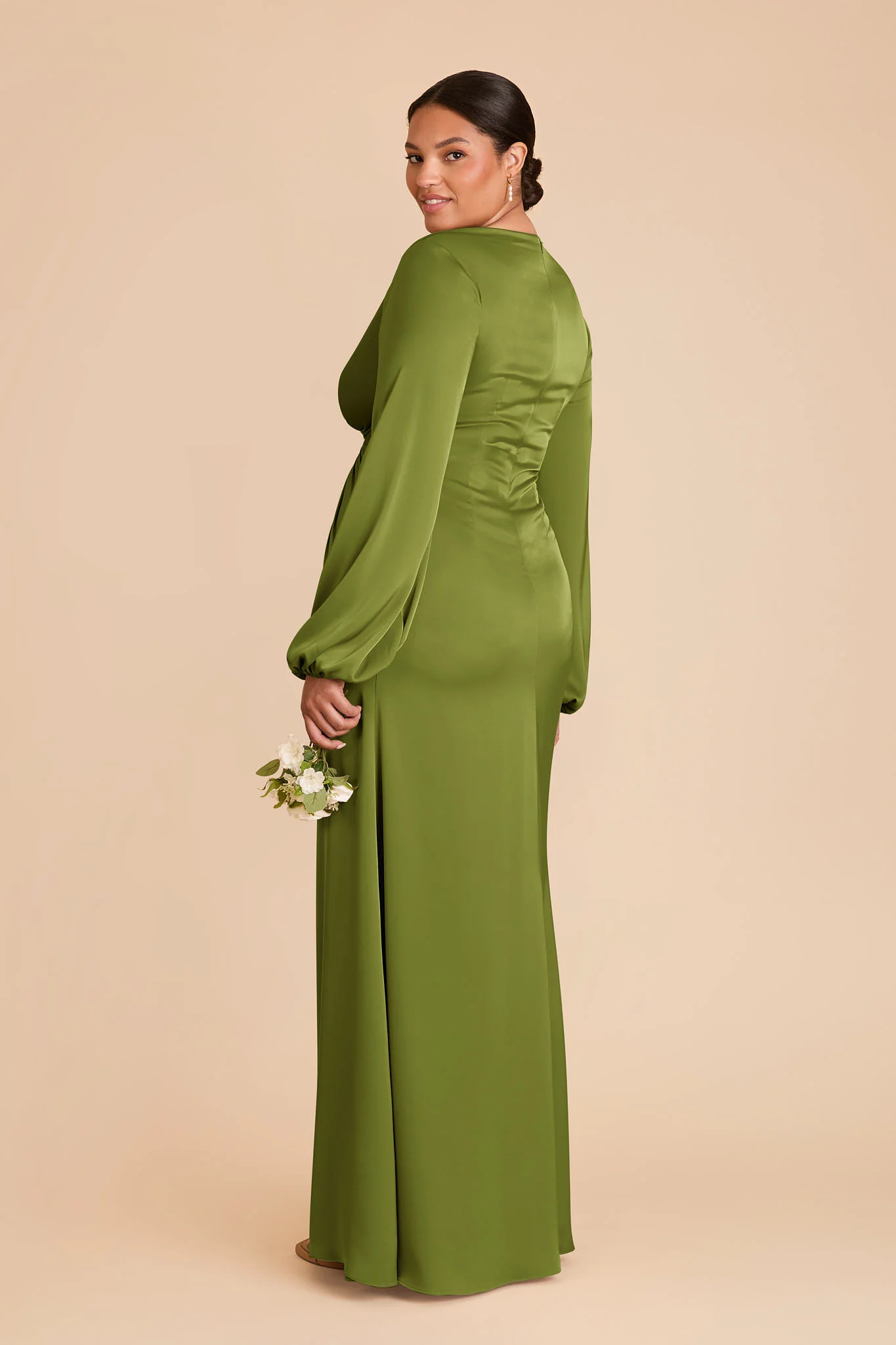 Juniper Matte Satin Dress -  Cactus - Image 7