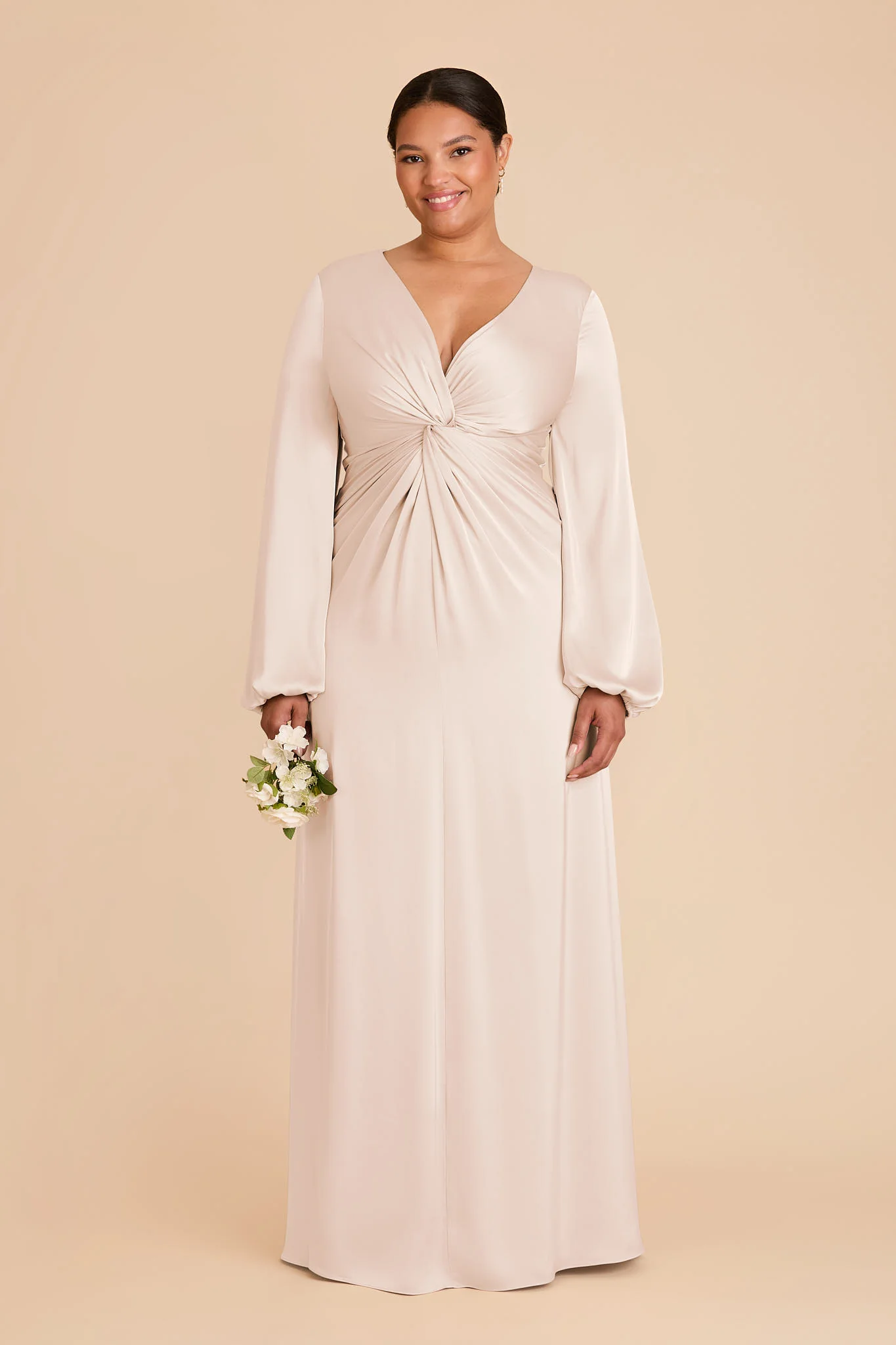 Juniper Matte Satin Dress - Champagne - Image 2