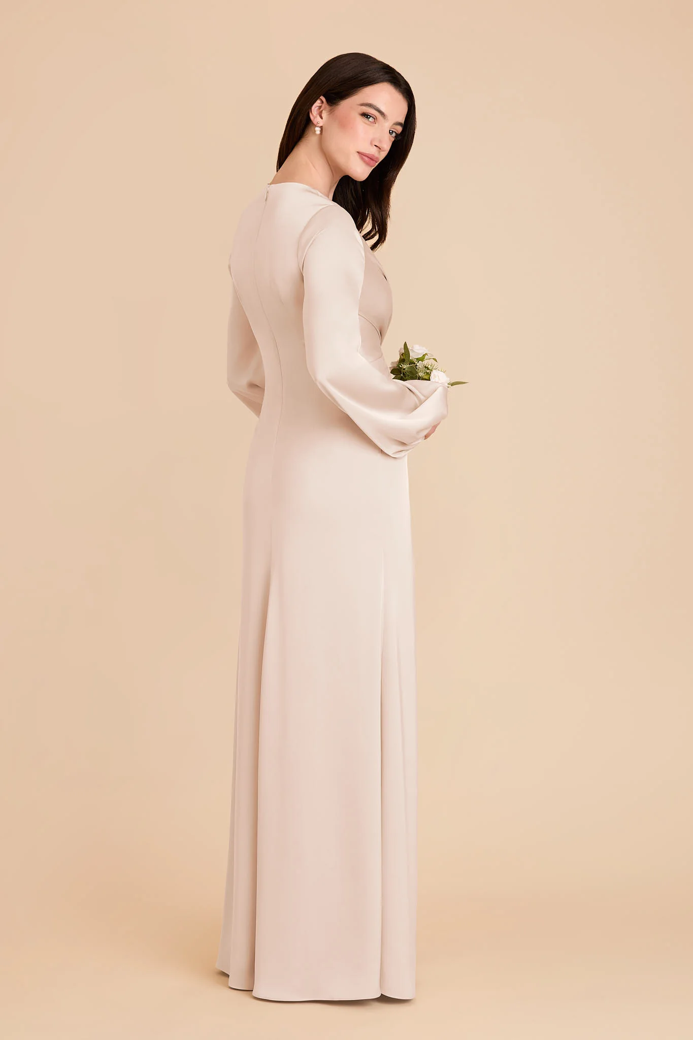 Juniper Matte Satin Dress - Champagne - Image 4
