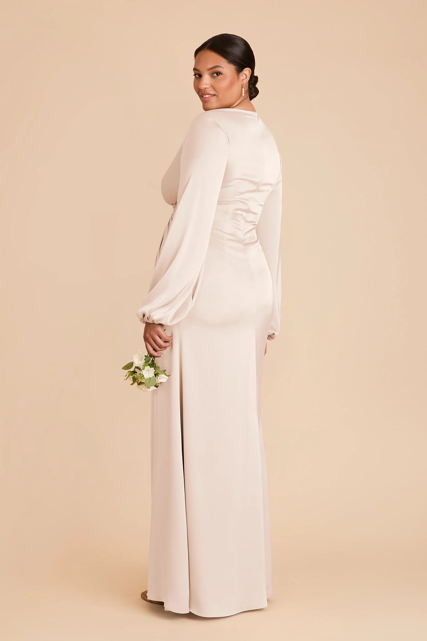 Juniper Matte Satin Dress - Champagne - Image 7