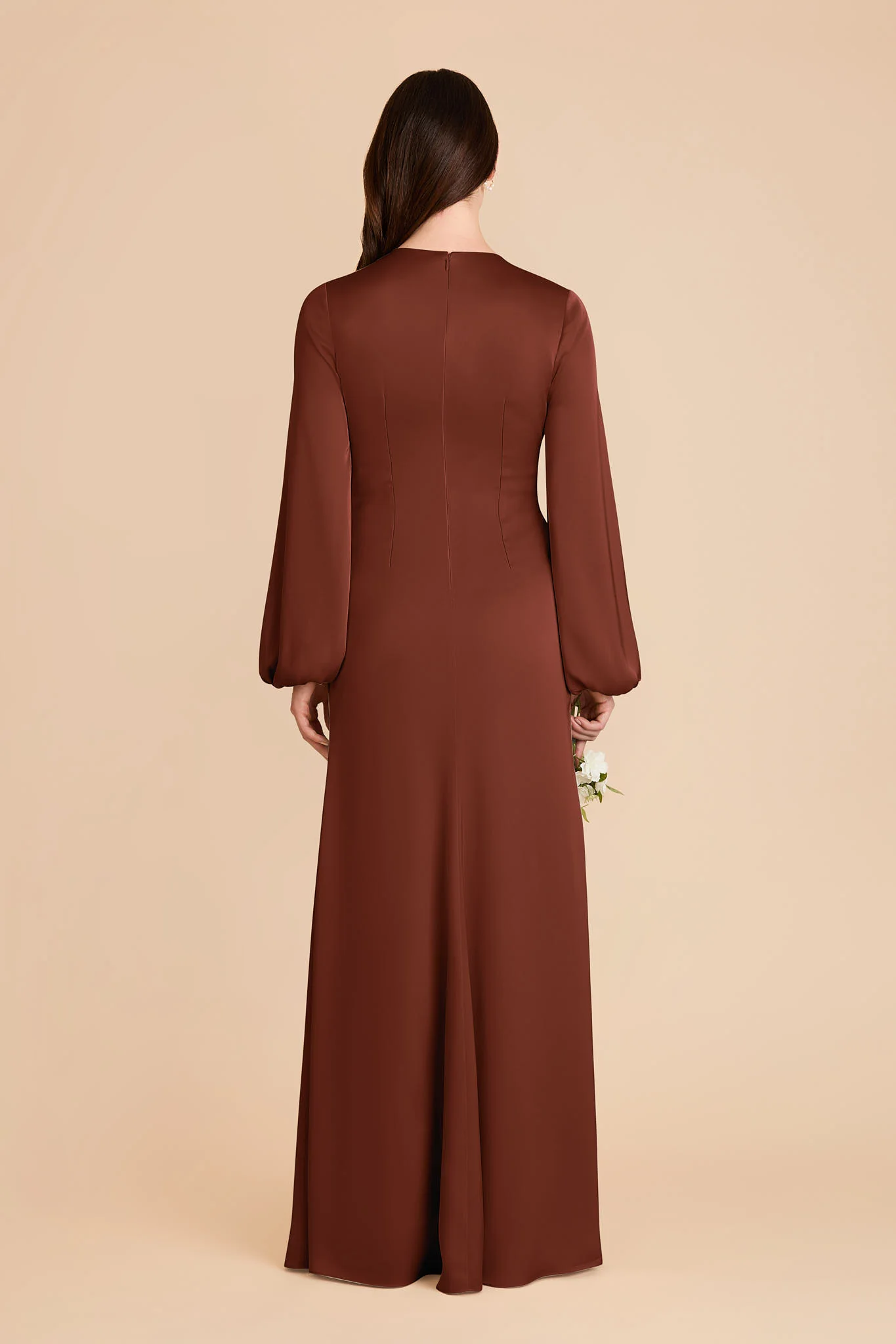 Juniper Matte Satin Dress - Cognac - Image 5