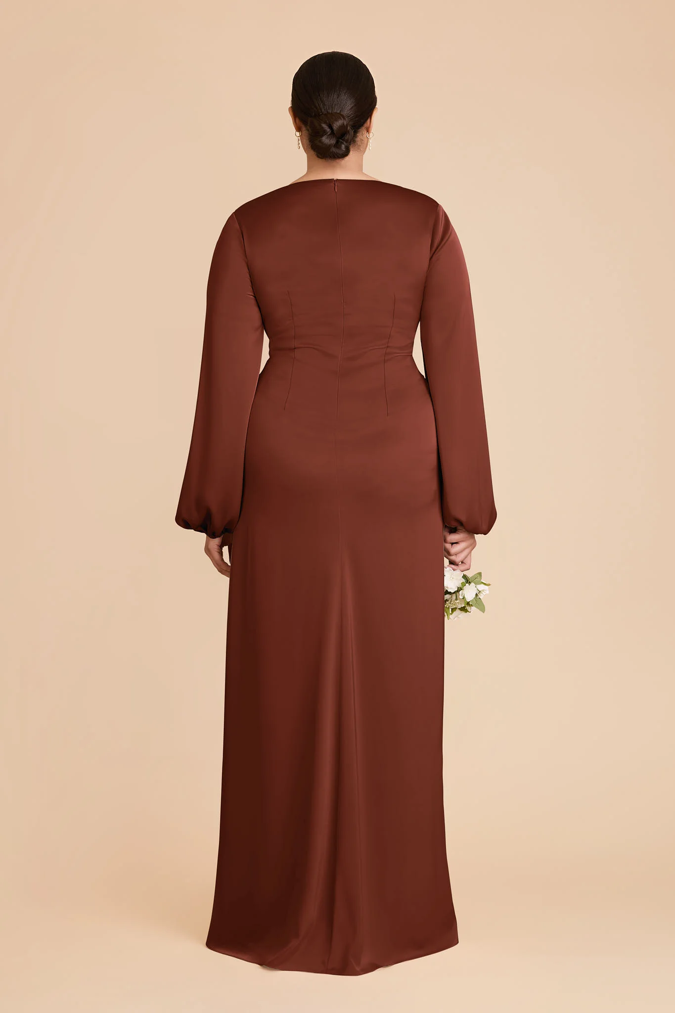 Juniper Matte Satin Dress - Cognac - Image 8