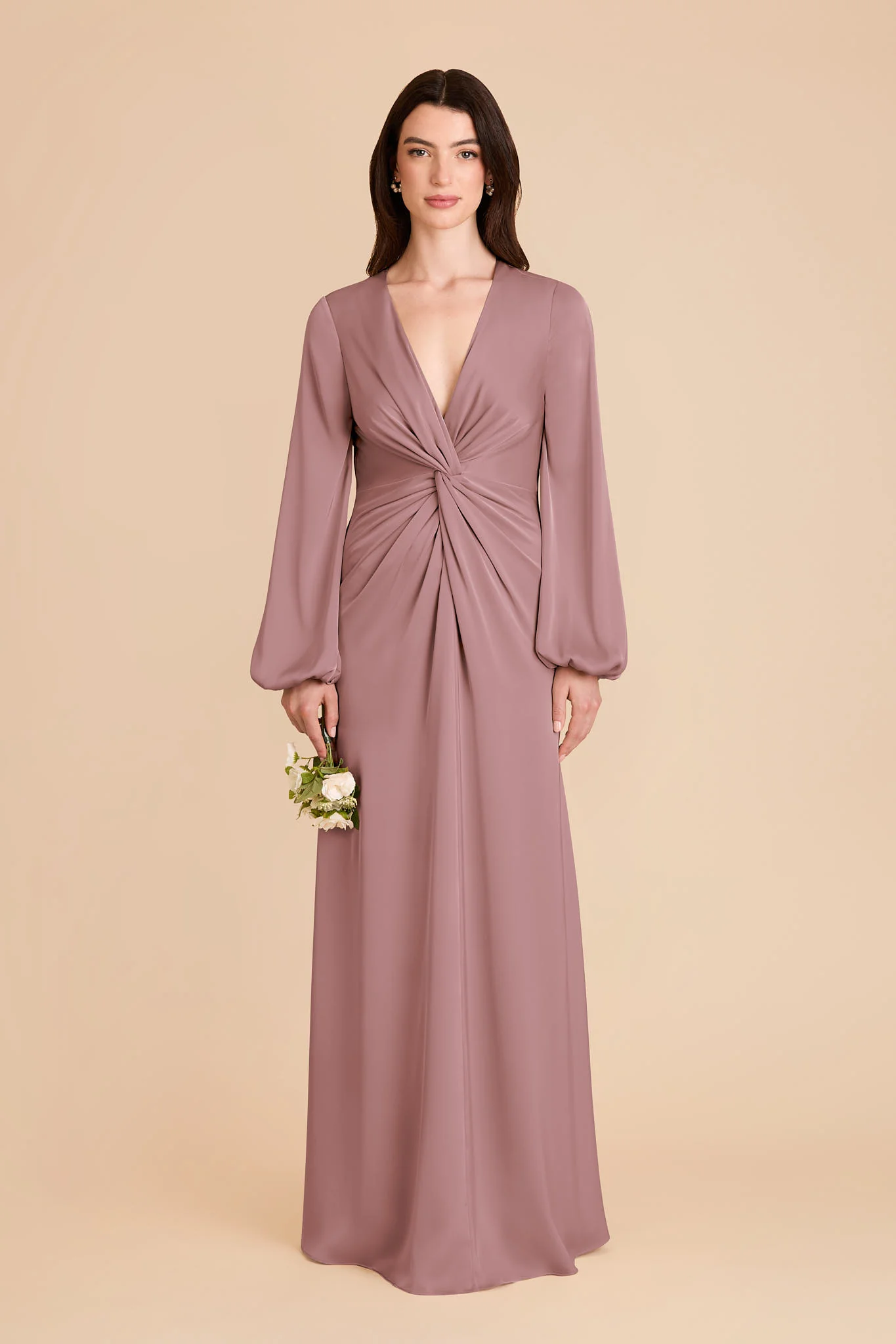 Juniper Matte Satin Dress - Dark Mauve
