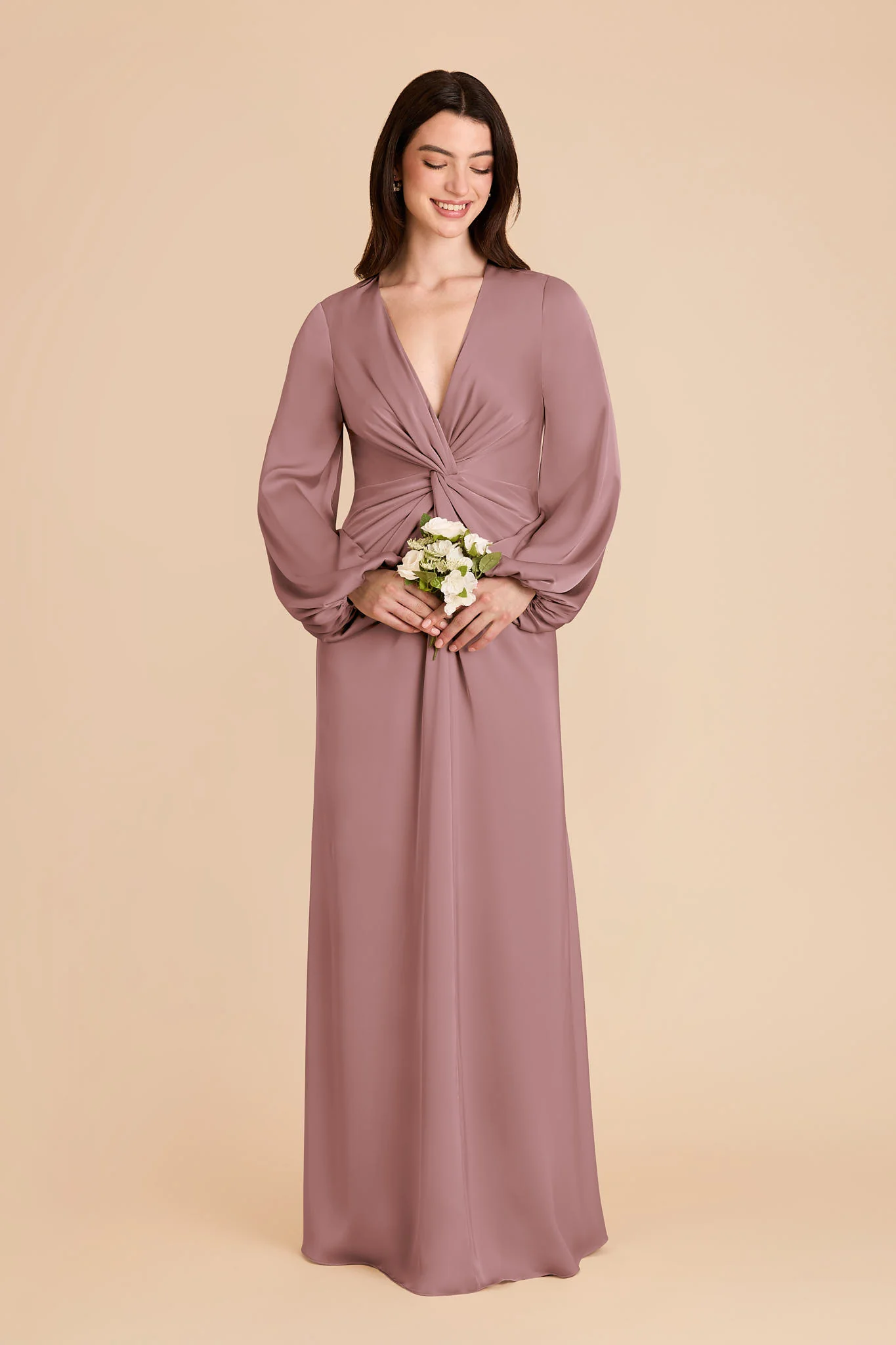 Juniper Matte Satin Dress - Dark Mauve - Image 3