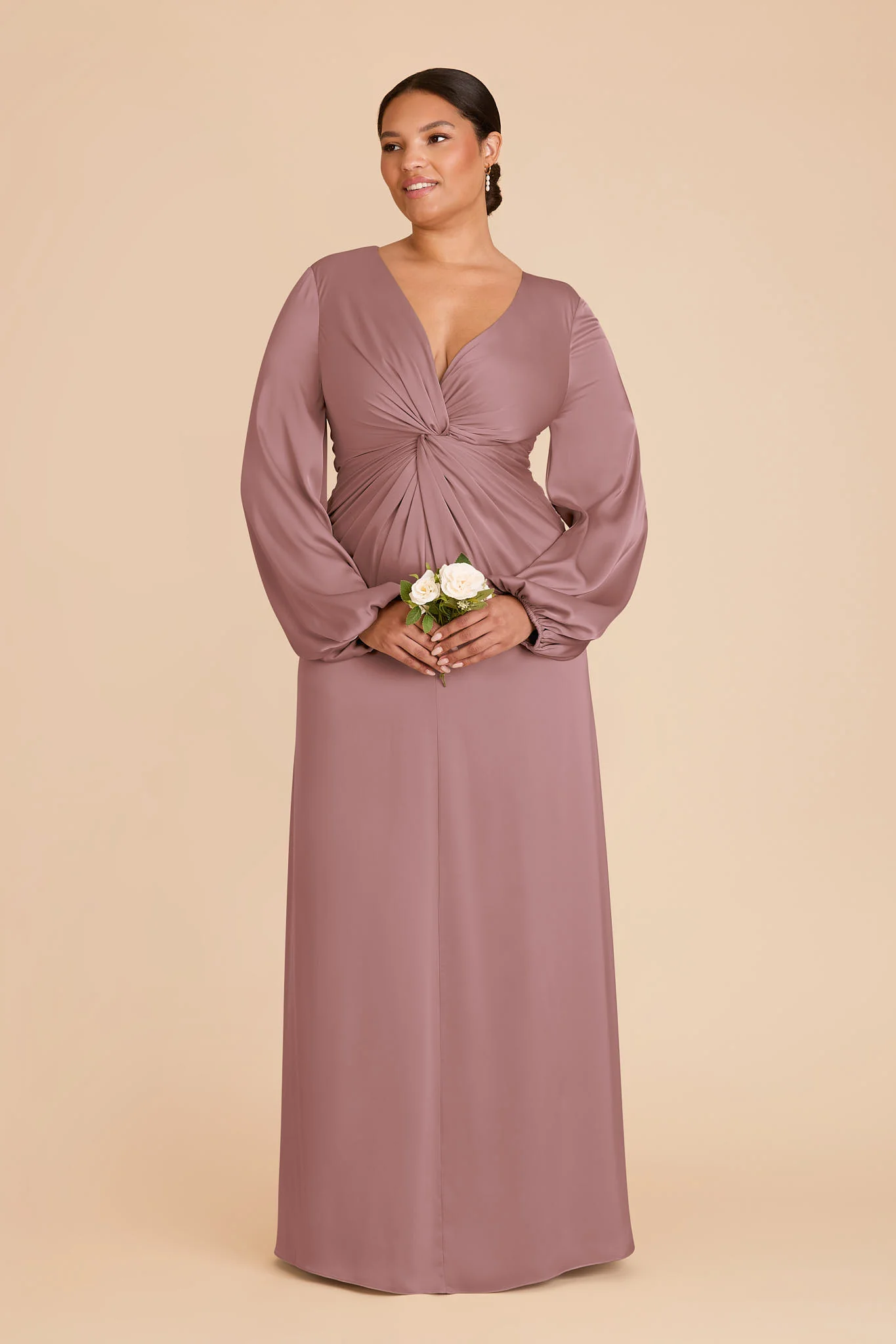 Juniper Matte Satin Dress - Dark Mauve - Image 6
