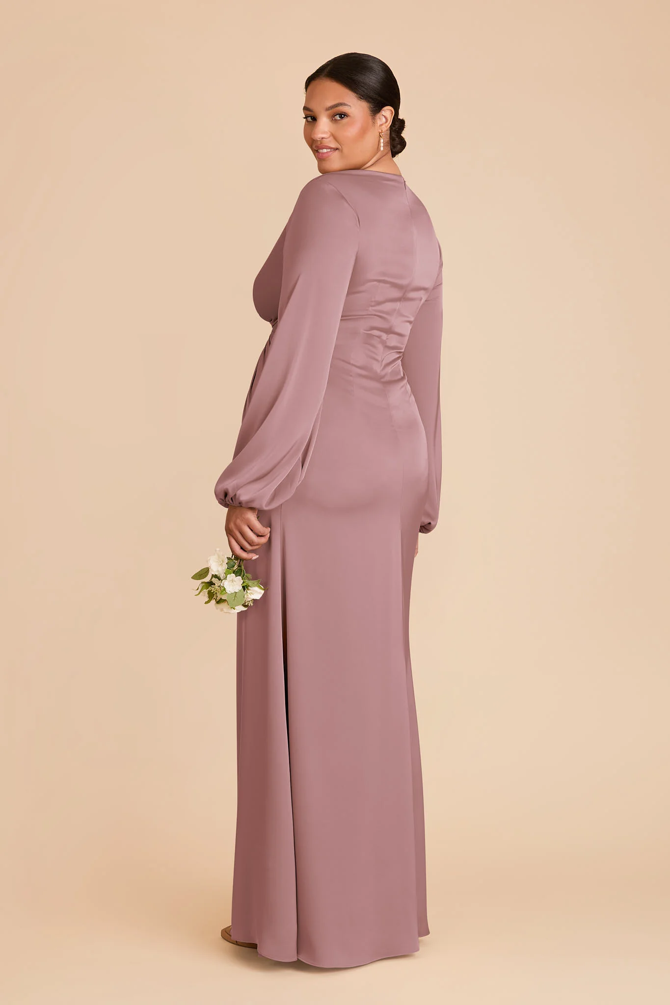 Juniper Matte Satin Dress - Dark Mauve - Image 7