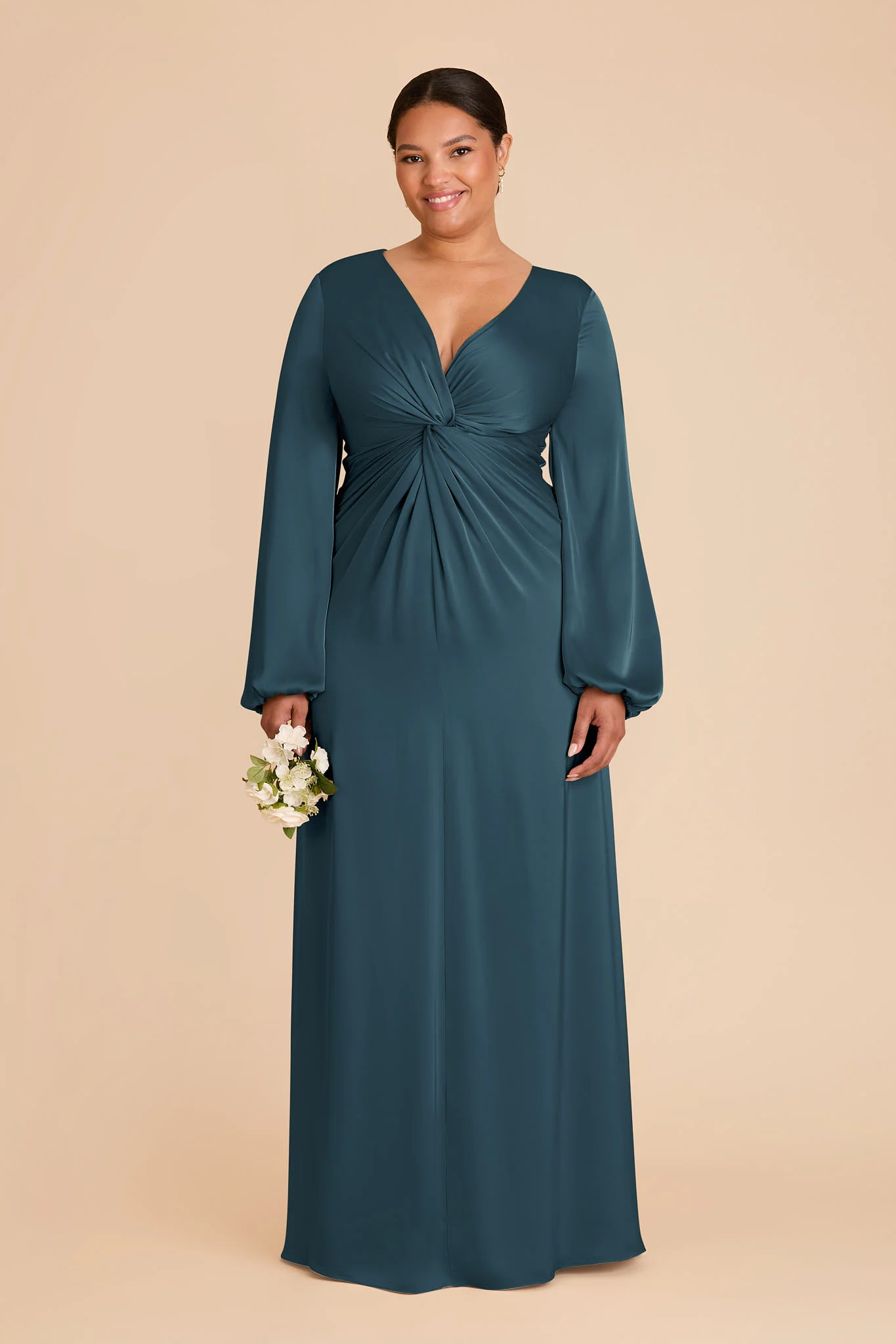 Juniper Matte Satin Dress - Dark Teal - Image 6