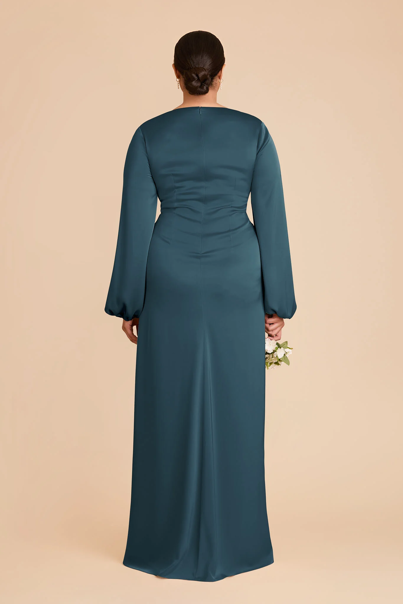 Juniper Matte Satin Dress - Dark Teal - Image 8
