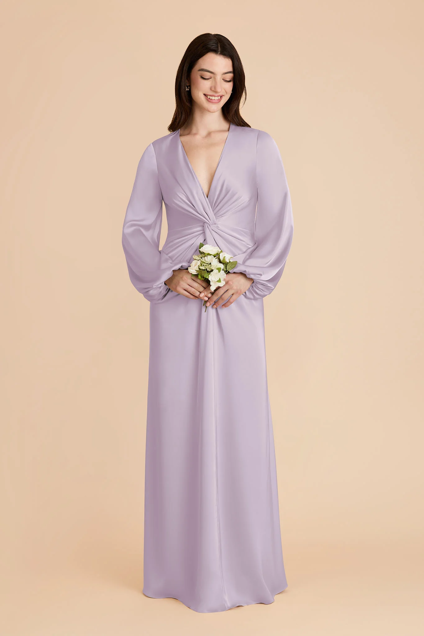 Juniper Matte Satin Dress - Dusty Lilac - Image 3