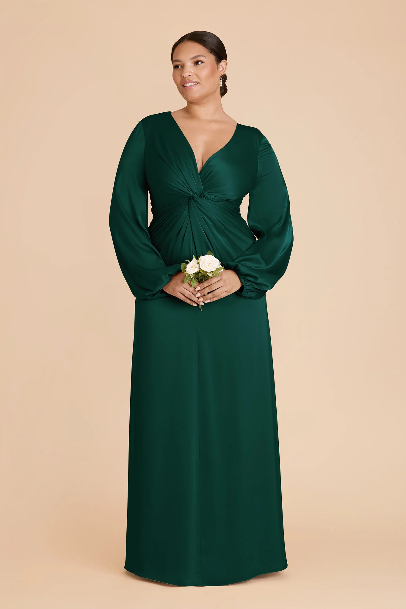 Juniper Matte Satin Dress - Emerald - Image 6