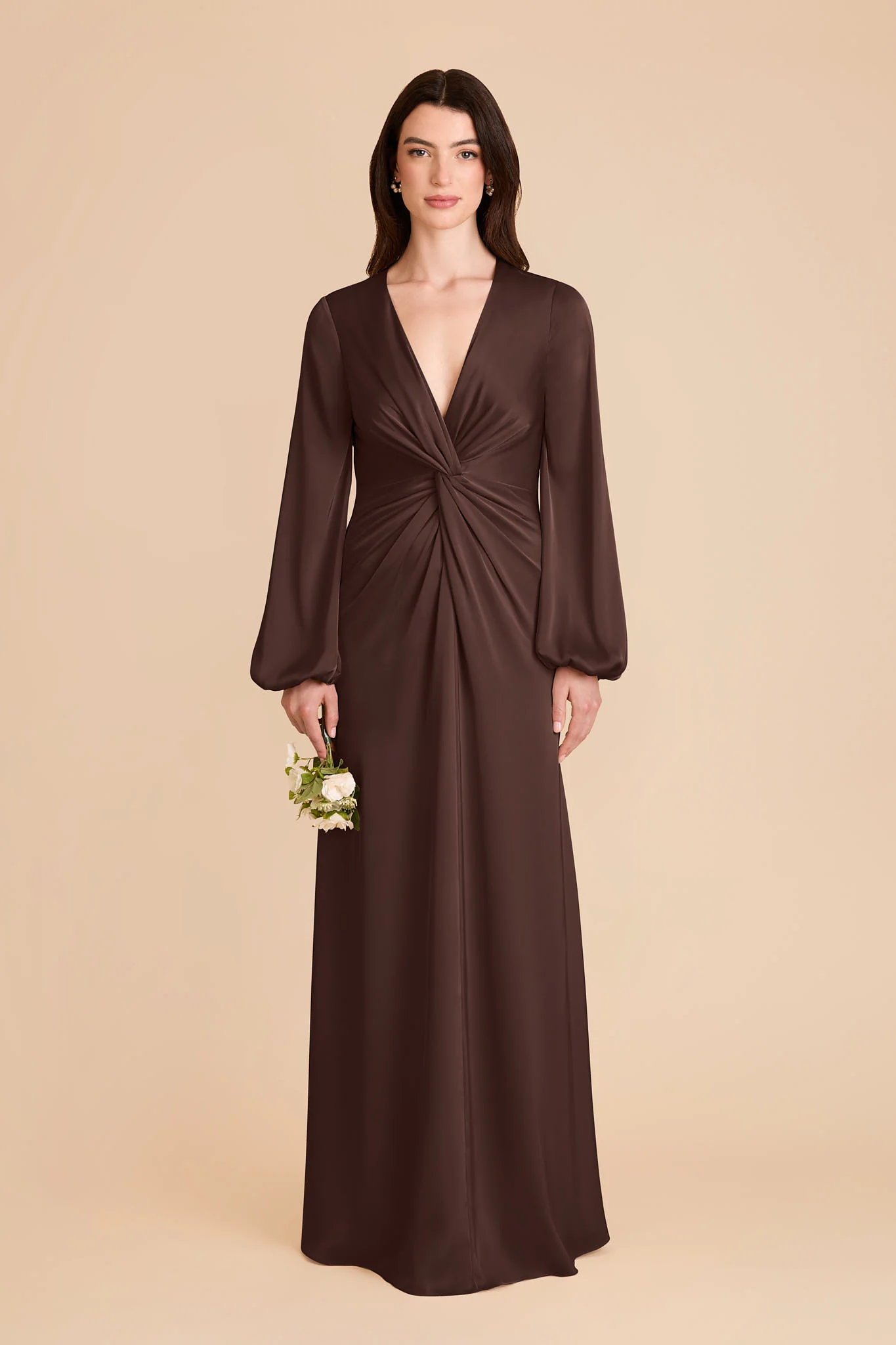 Juniper Matte Satin Dress - Espresso
