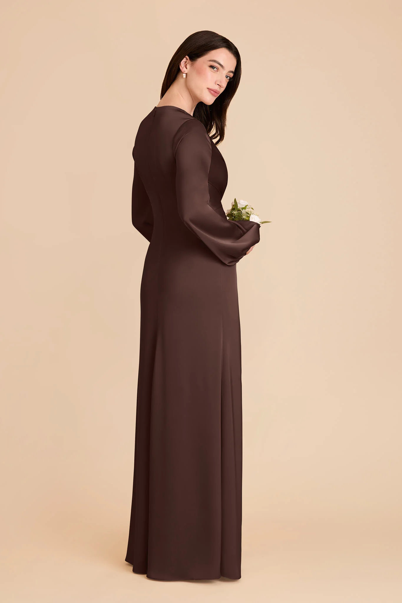 Juniper Matte Satin Dress - Espresso - Image 4