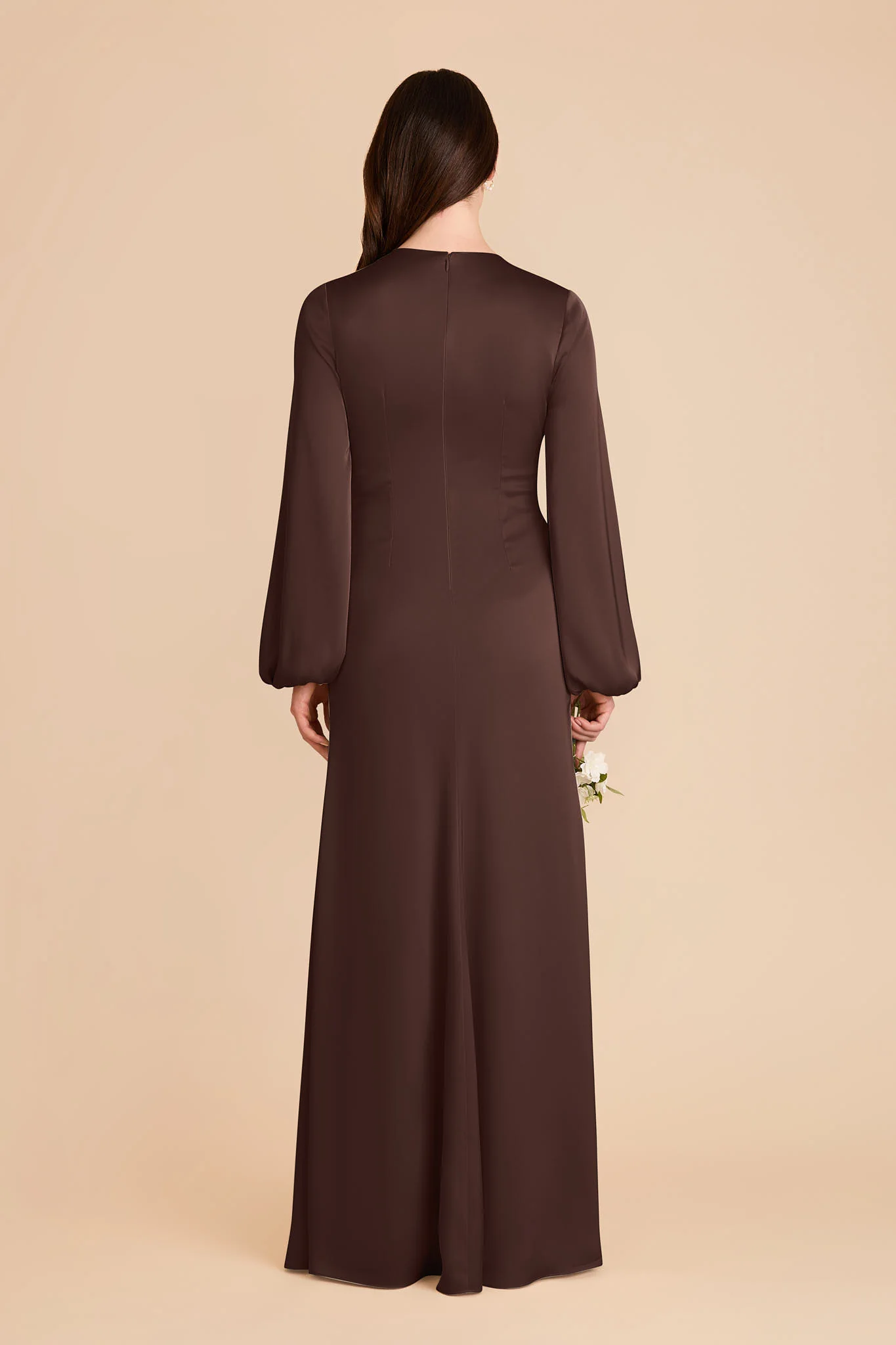 Juniper Matte Satin Dress - Espresso - Image 5