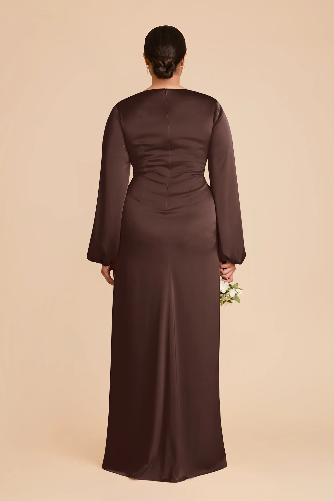 Juniper Matte Satin Dress - Espresso - Image 8