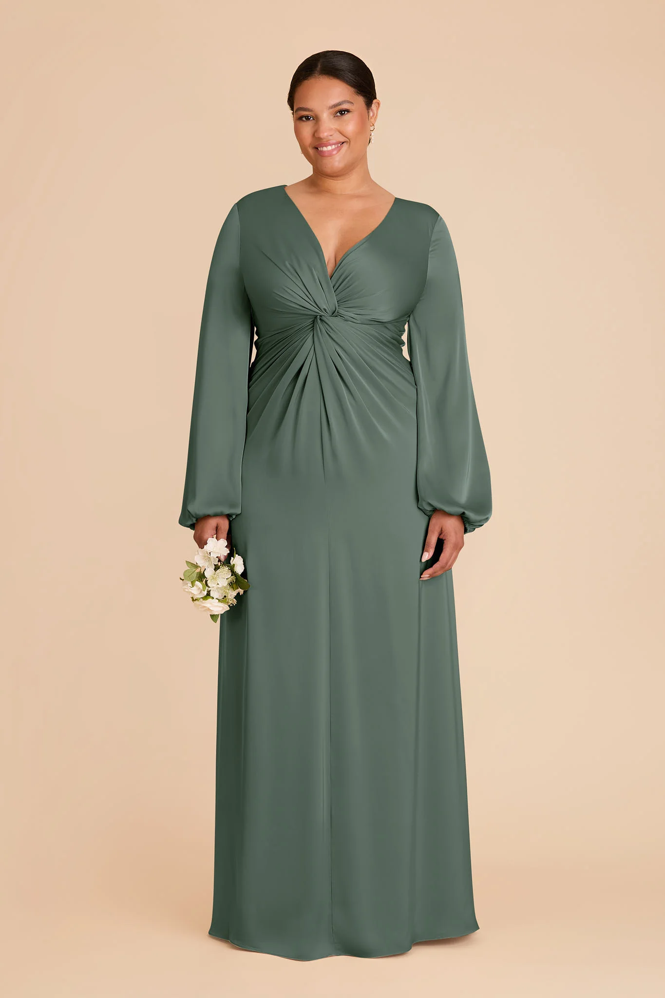 Juniper Matte Satin Dress - Eucalyptus
