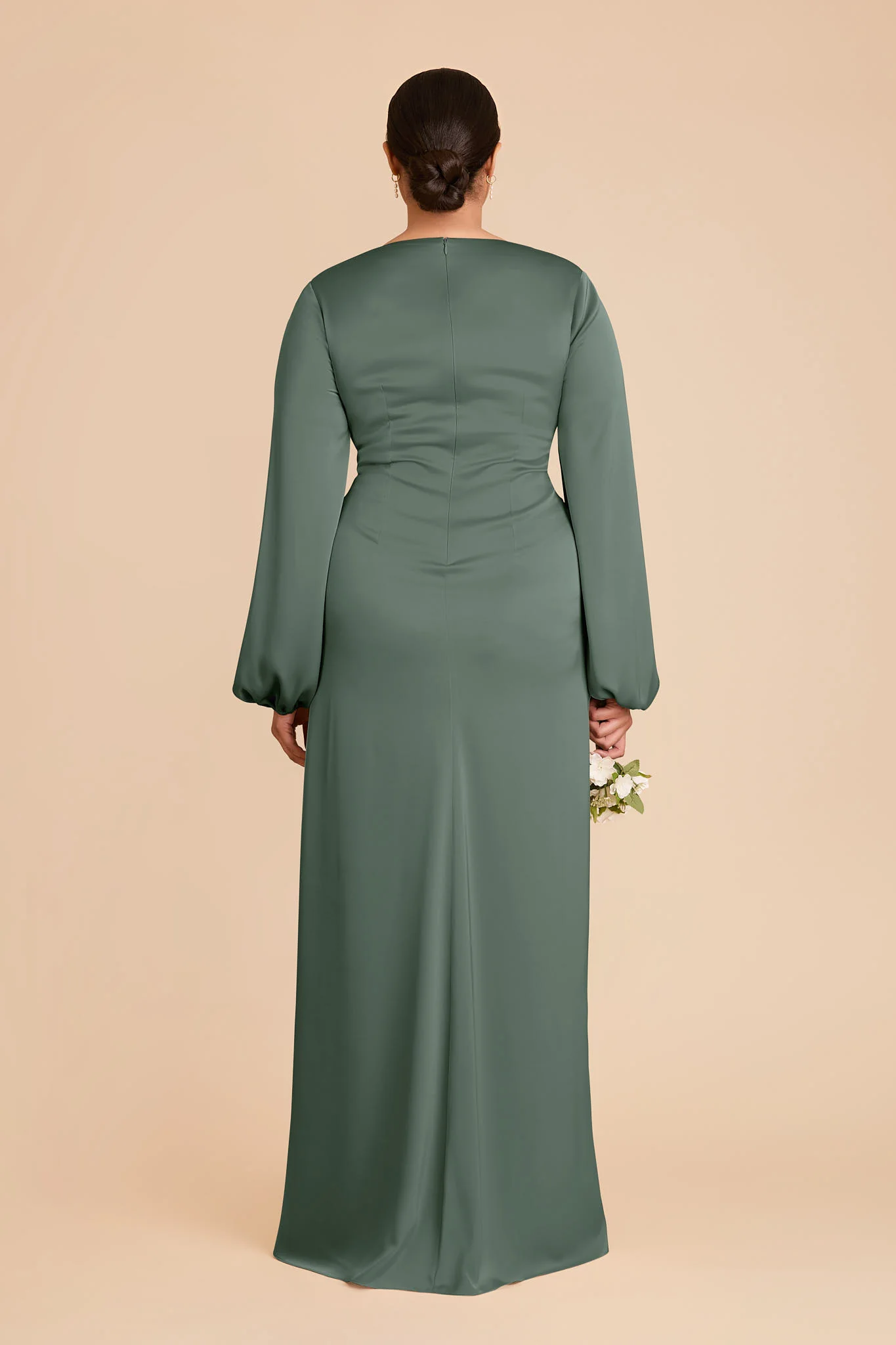Juniper Matte Satin Dress - Eucalyptus - Image 8