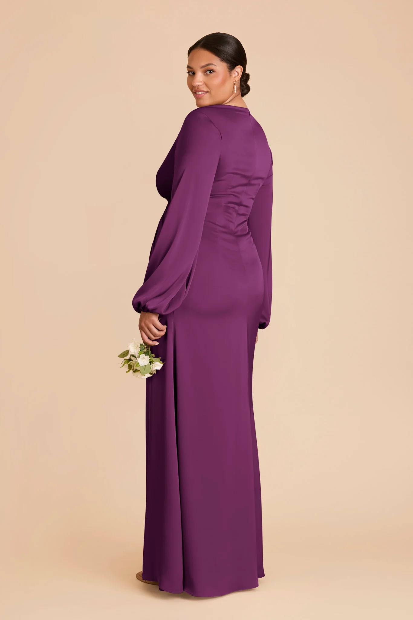 Juniper Matte Satin Dress - Fig - Image 7