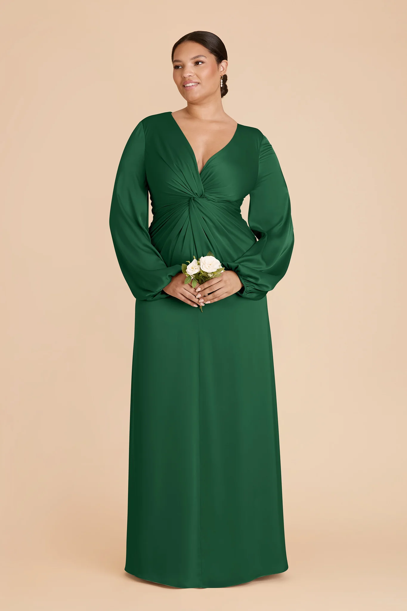 Juniper Matte Satin Dress - Forest Green - Image 6