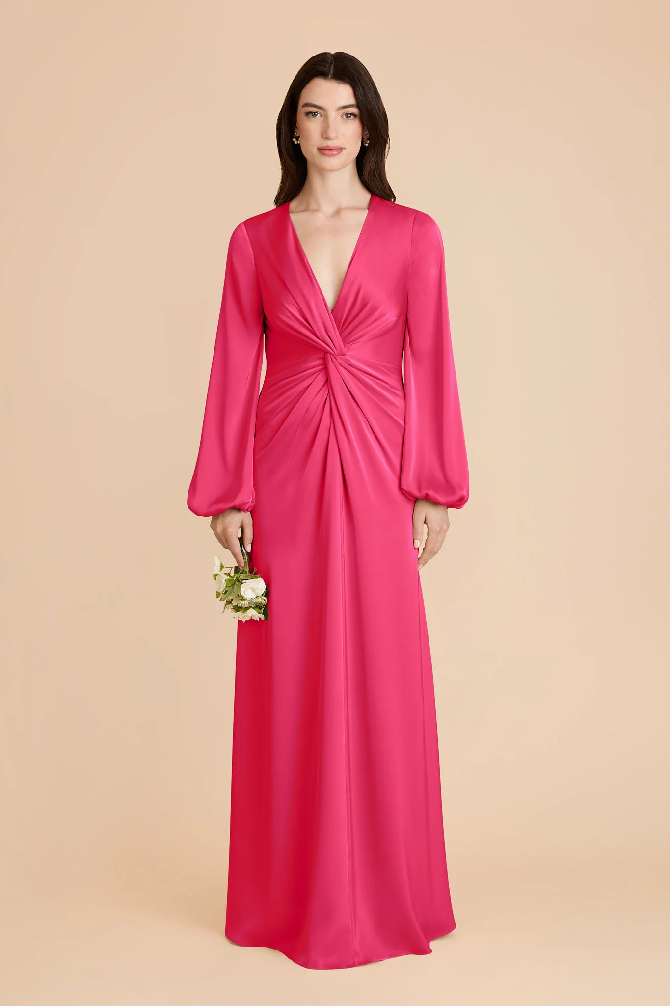 Juniper Matte Satin Dress - Fuchsia