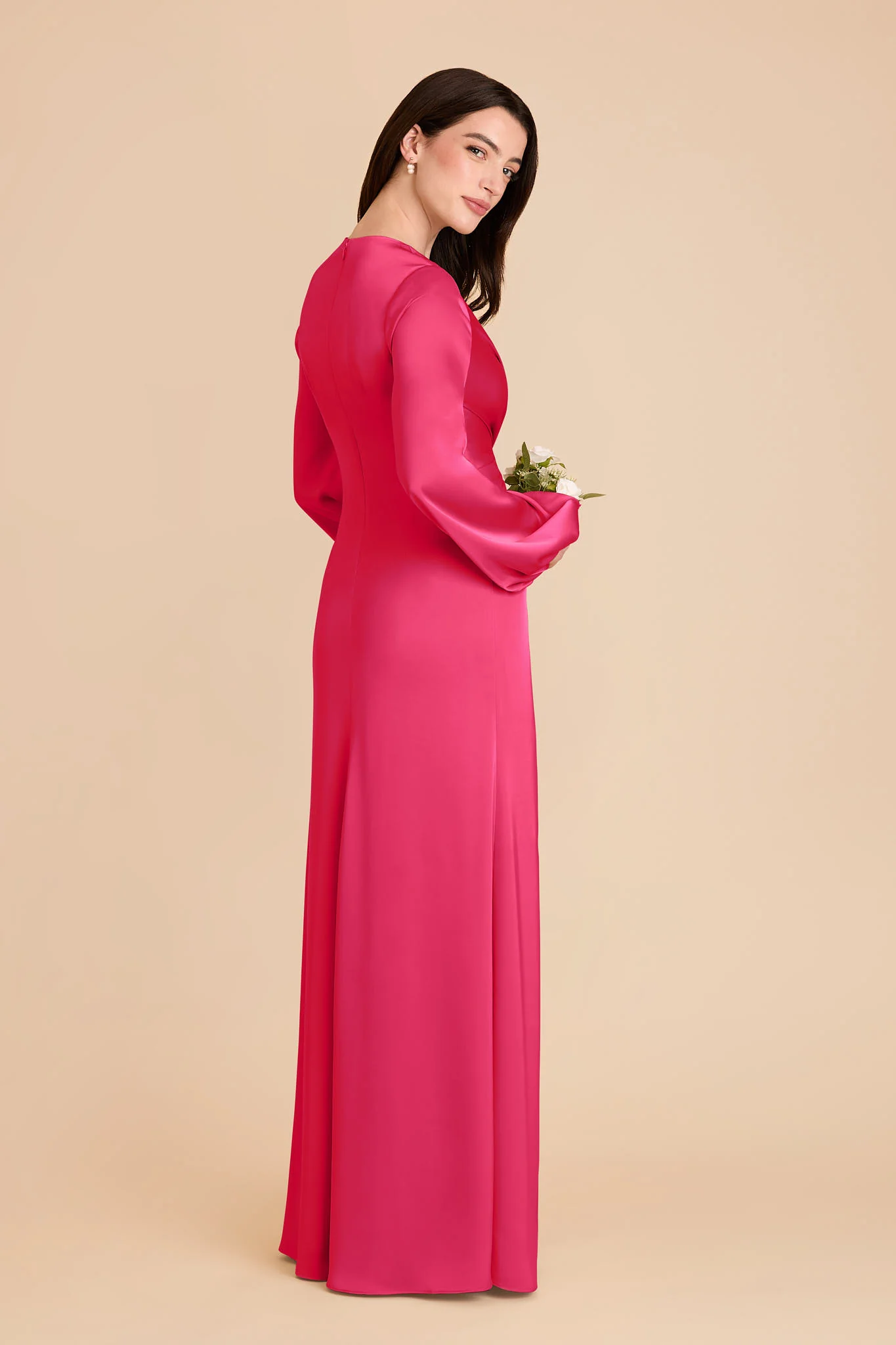 Juniper Matte Satin Dress - Fuchsia - Image 4