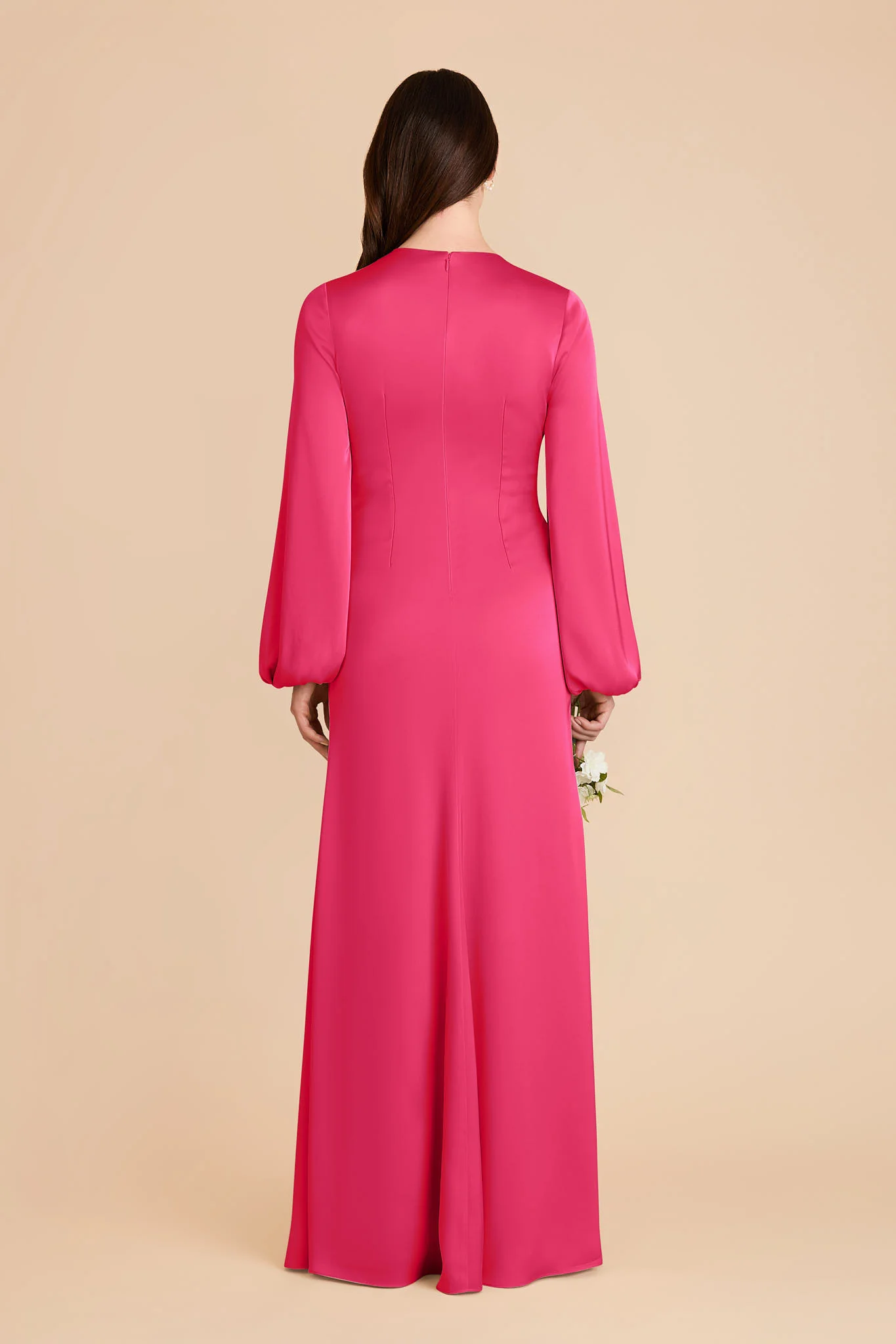 Juniper Matte Satin Dress - Fuchsia - Image 5