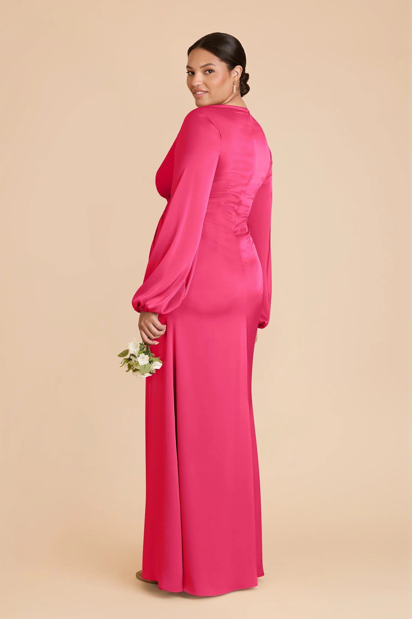 Juniper Matte Satin Dress - Fuchsia - Image 7