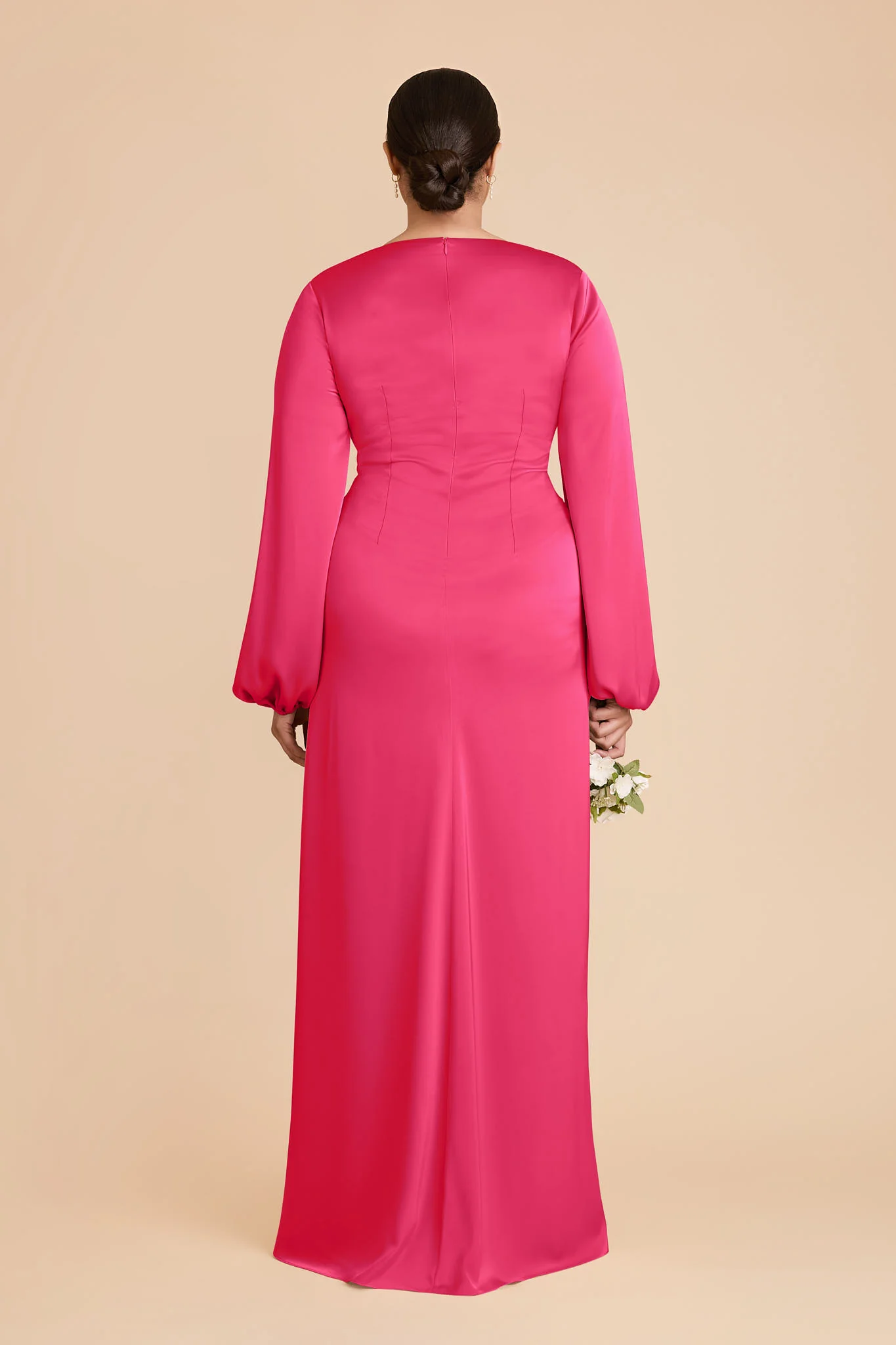 Juniper Matte Satin Dress - Fuchsia - Image 8