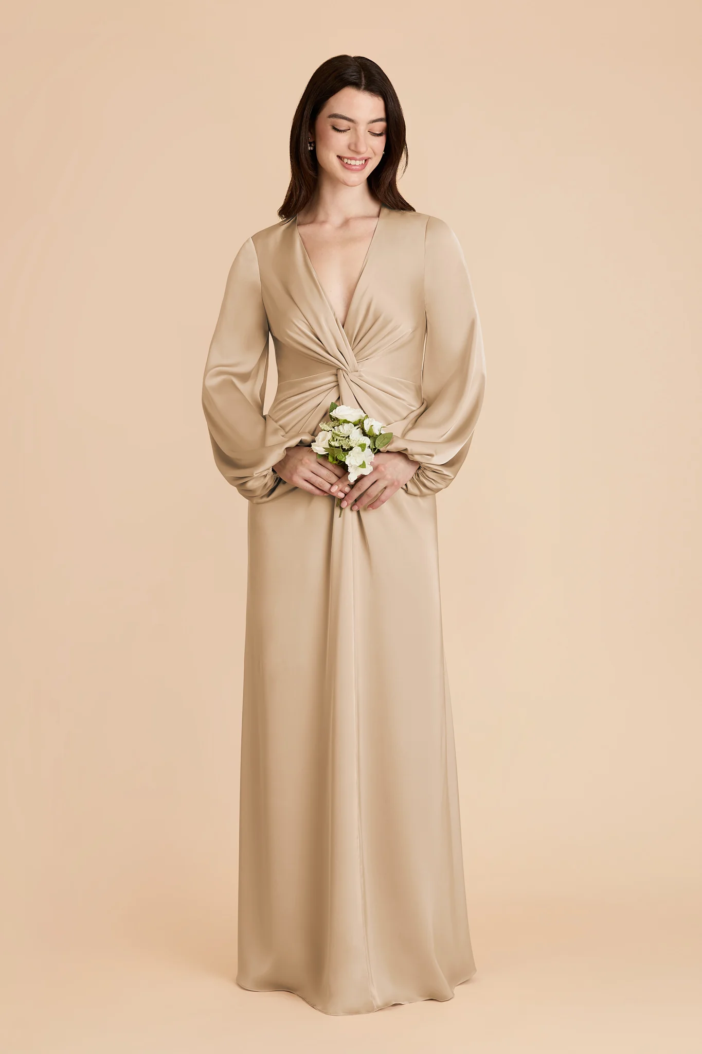 Juniper Matte Satin Dress - Gold - Image 3