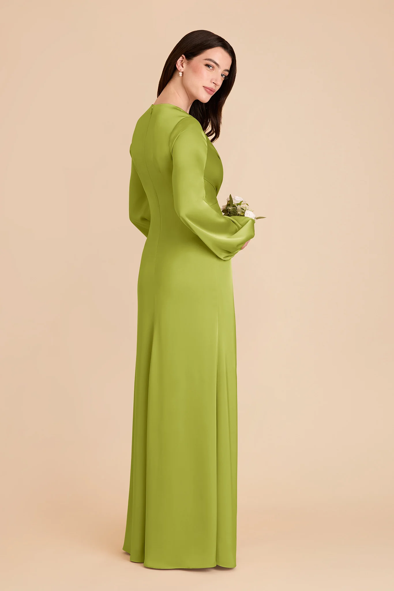 Juniper Matte Satin Dress - Matcha - Image 4